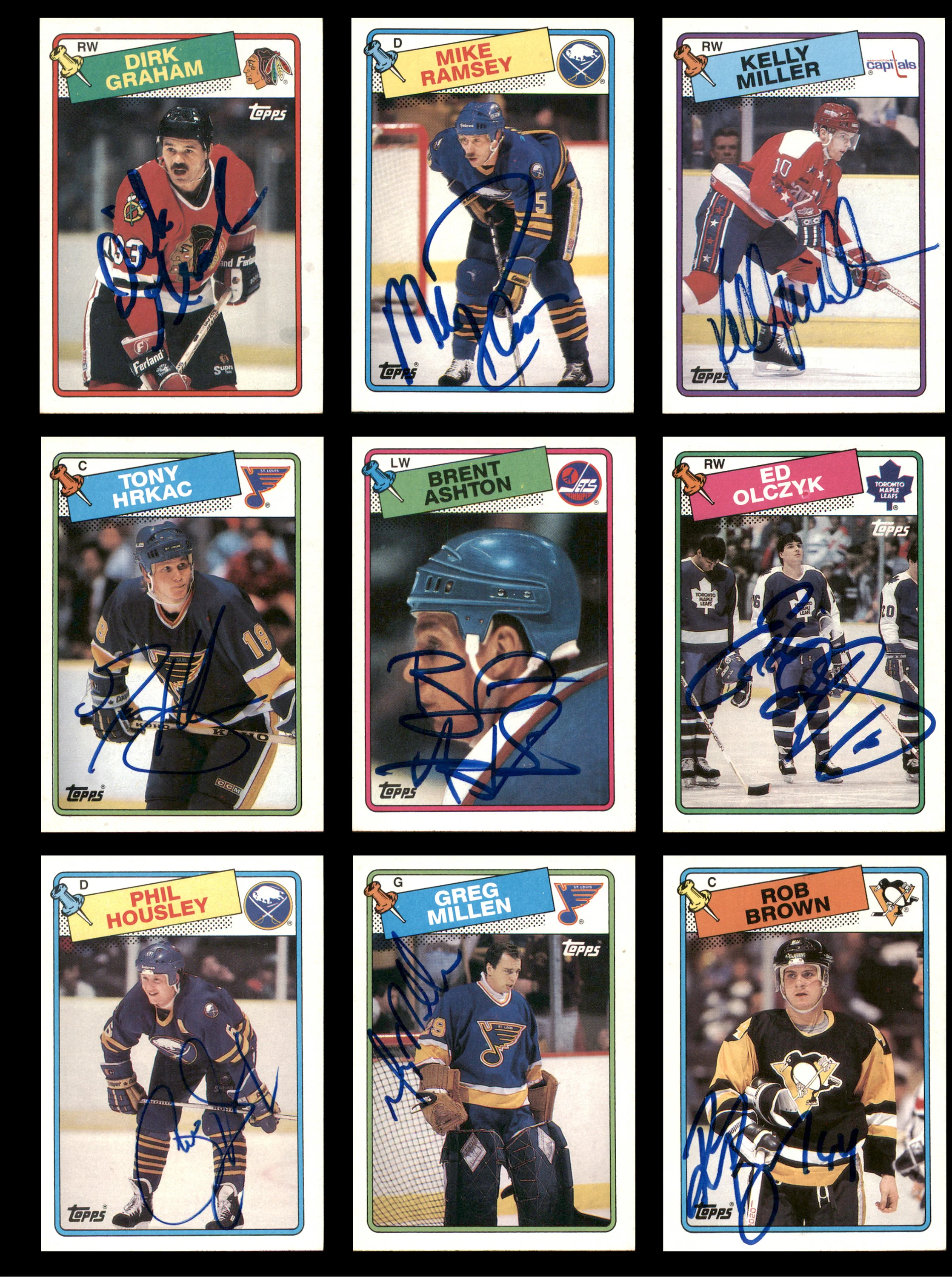 1988-89 Topps Hockey Autographed Cards (82 Count Lot - All Different) SKU #257860 - Image 4
