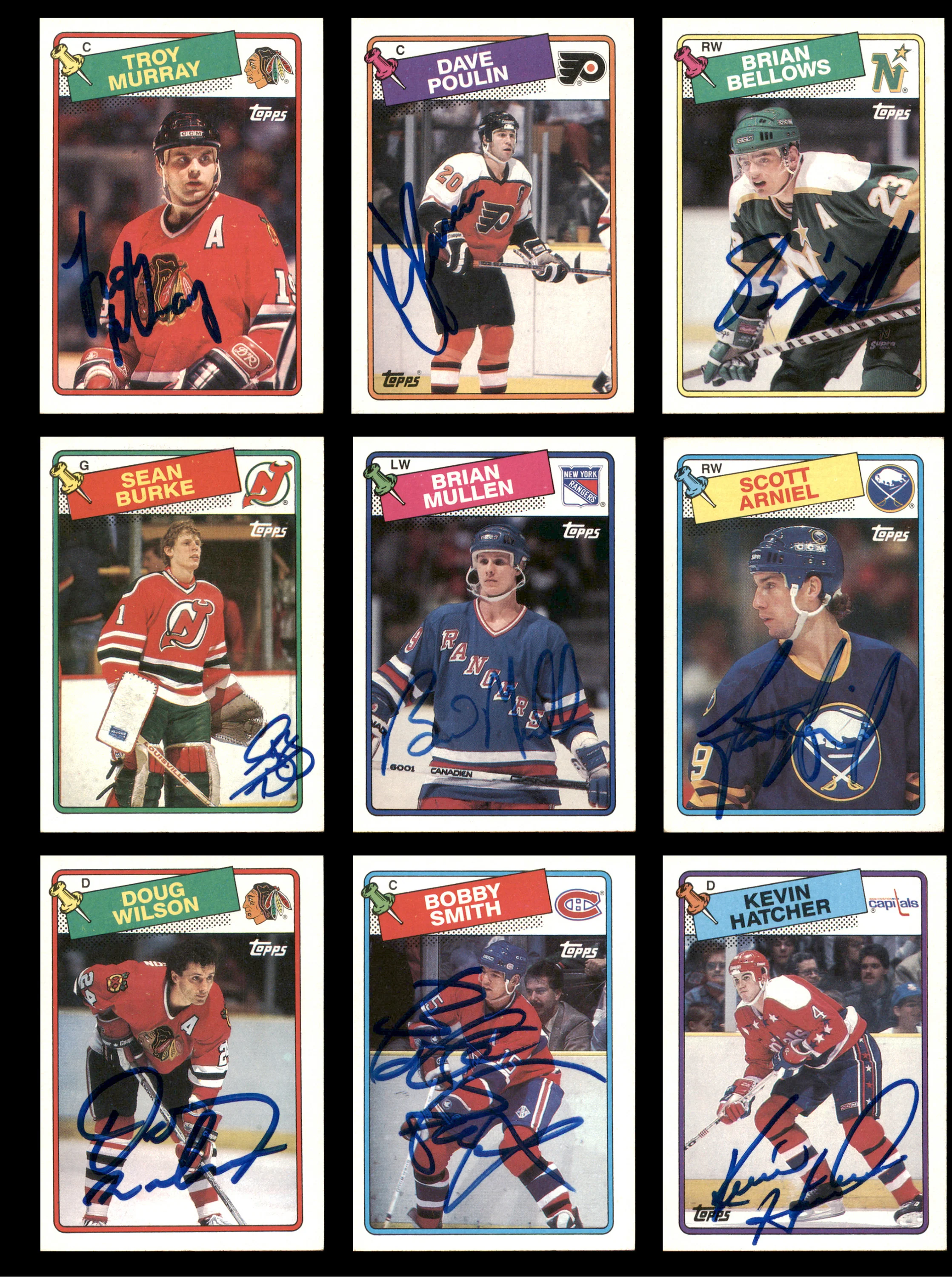 1988-89 Topps Hockey Autographed Cards (82 Count Lot - All Different) SKU #257860 - Image 5