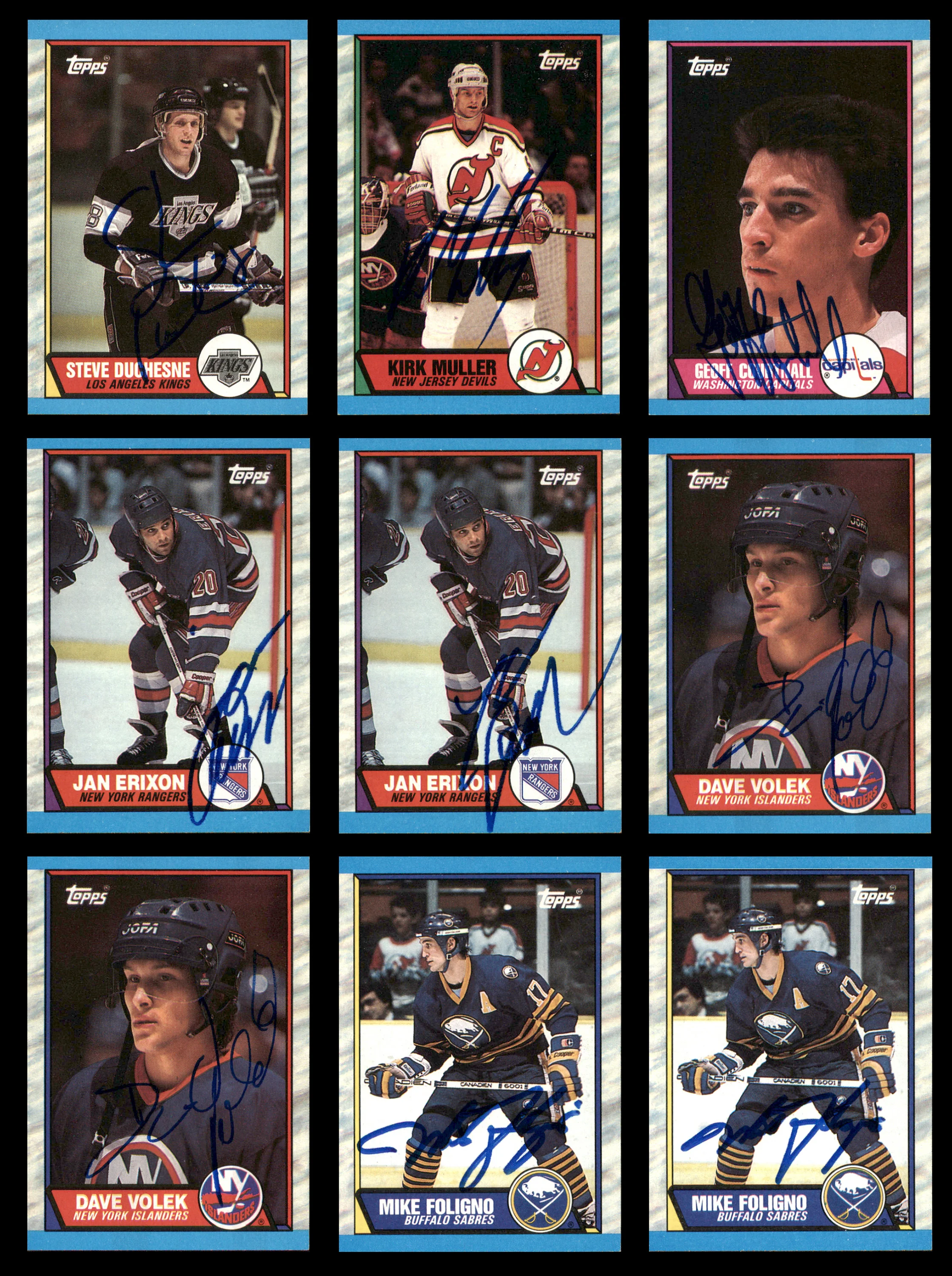1989-90 Topps Hockey Autographed Cards (56 Count Lot) SKU #257869 - Image 3