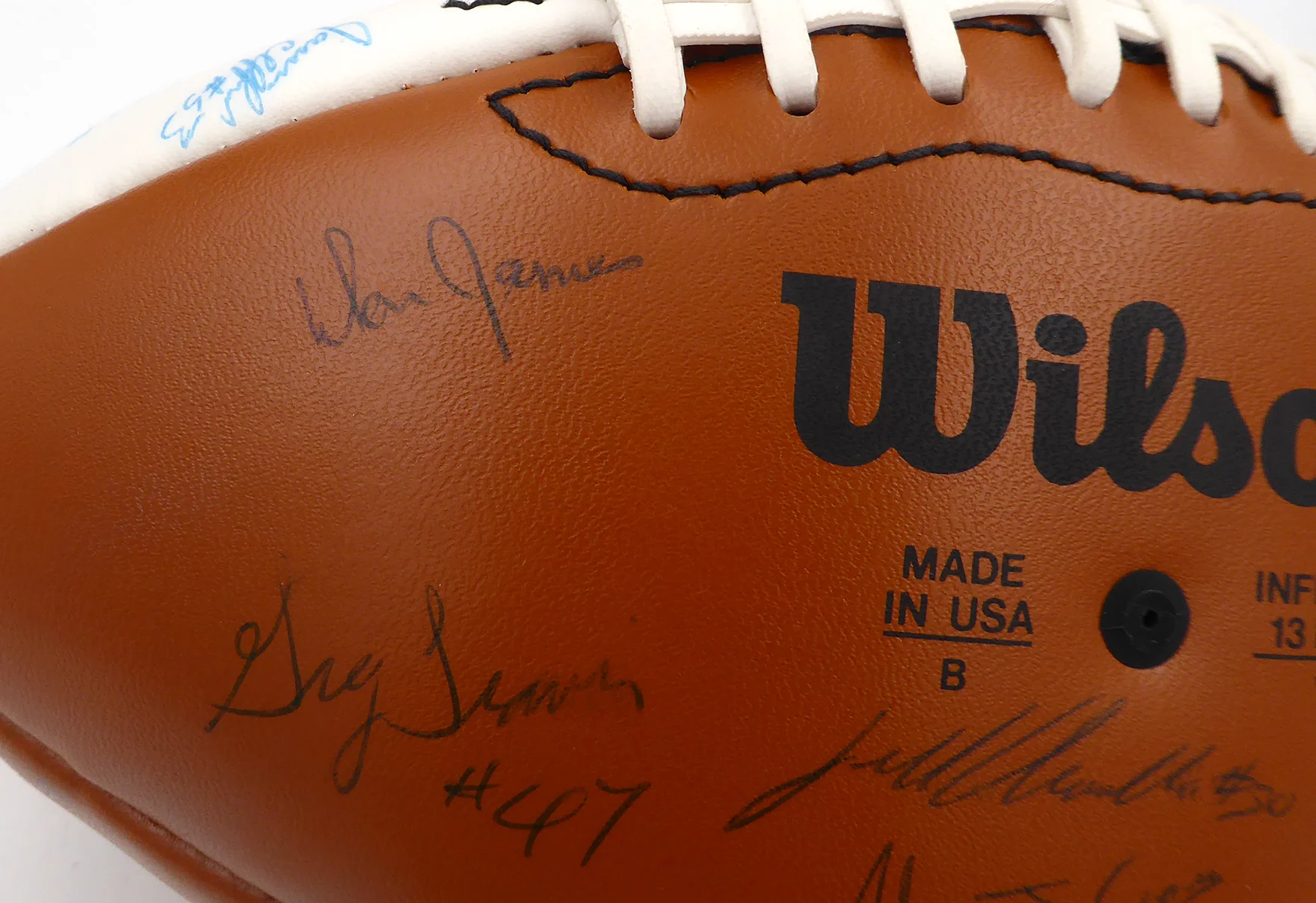 1989 Washington Huskies Autographed Football With 39 Signatures Including Don James SKU #236989 - Image 2