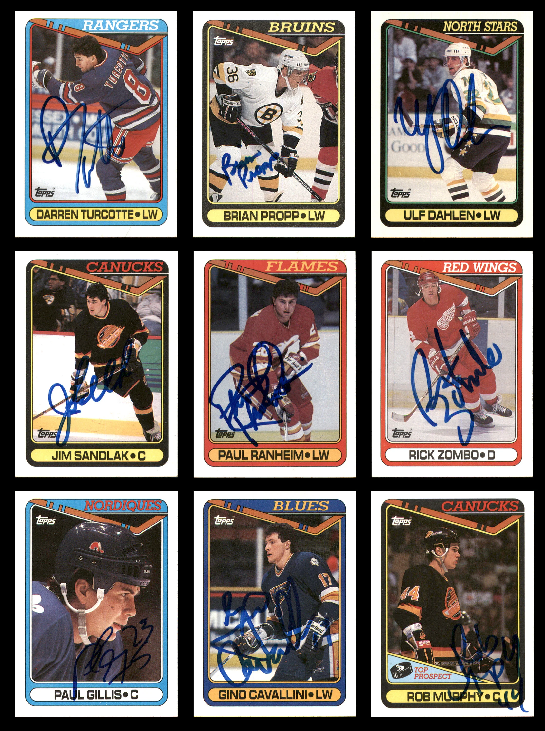 1990-91 Topps Hockey Autographed Cards (66 Count Lot - All Different) SKU #257893