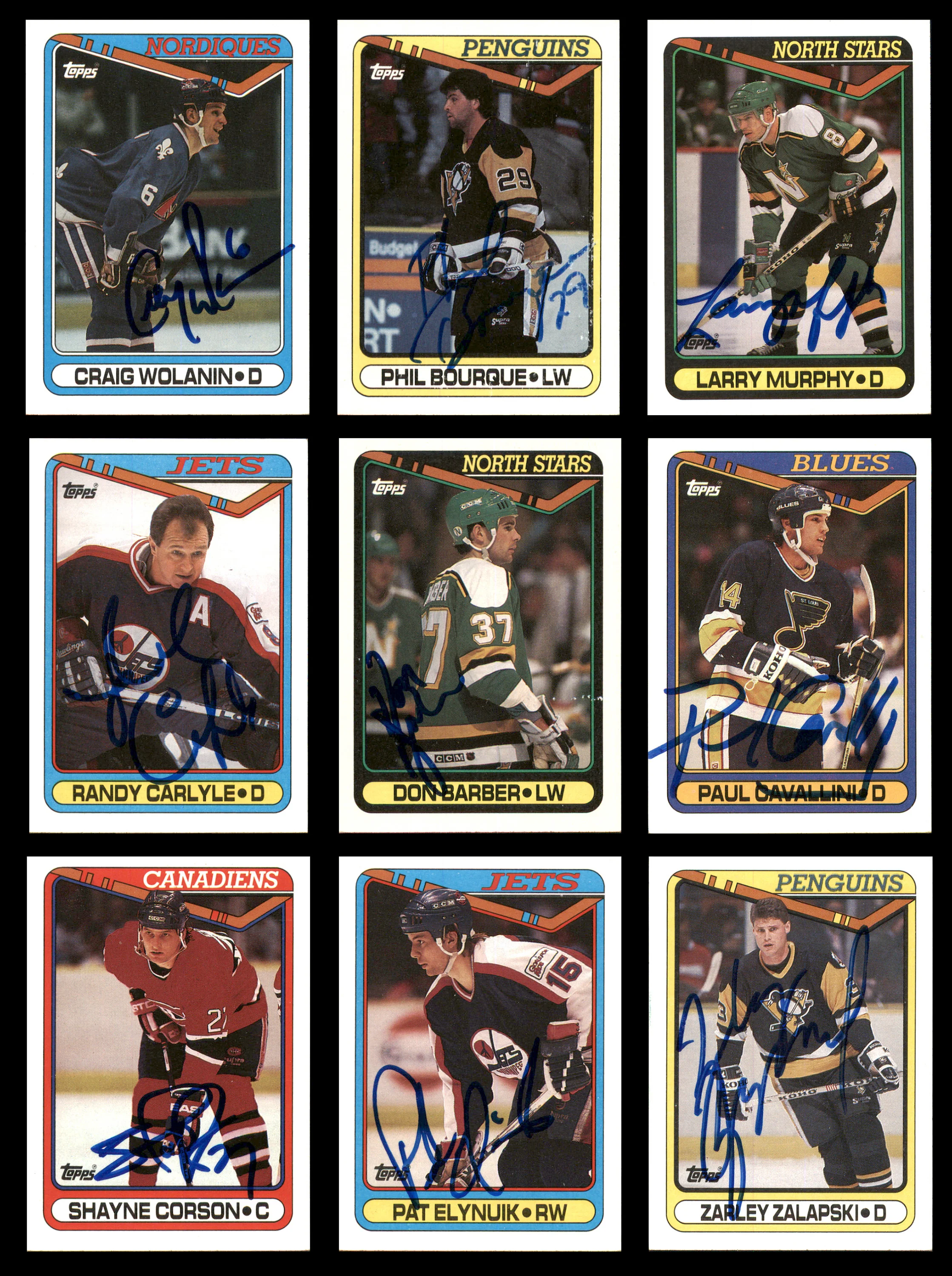 1990-91 Topps Hockey Autographed Cards (66 Count Lot - All Different) SKU #257893 - Image 2