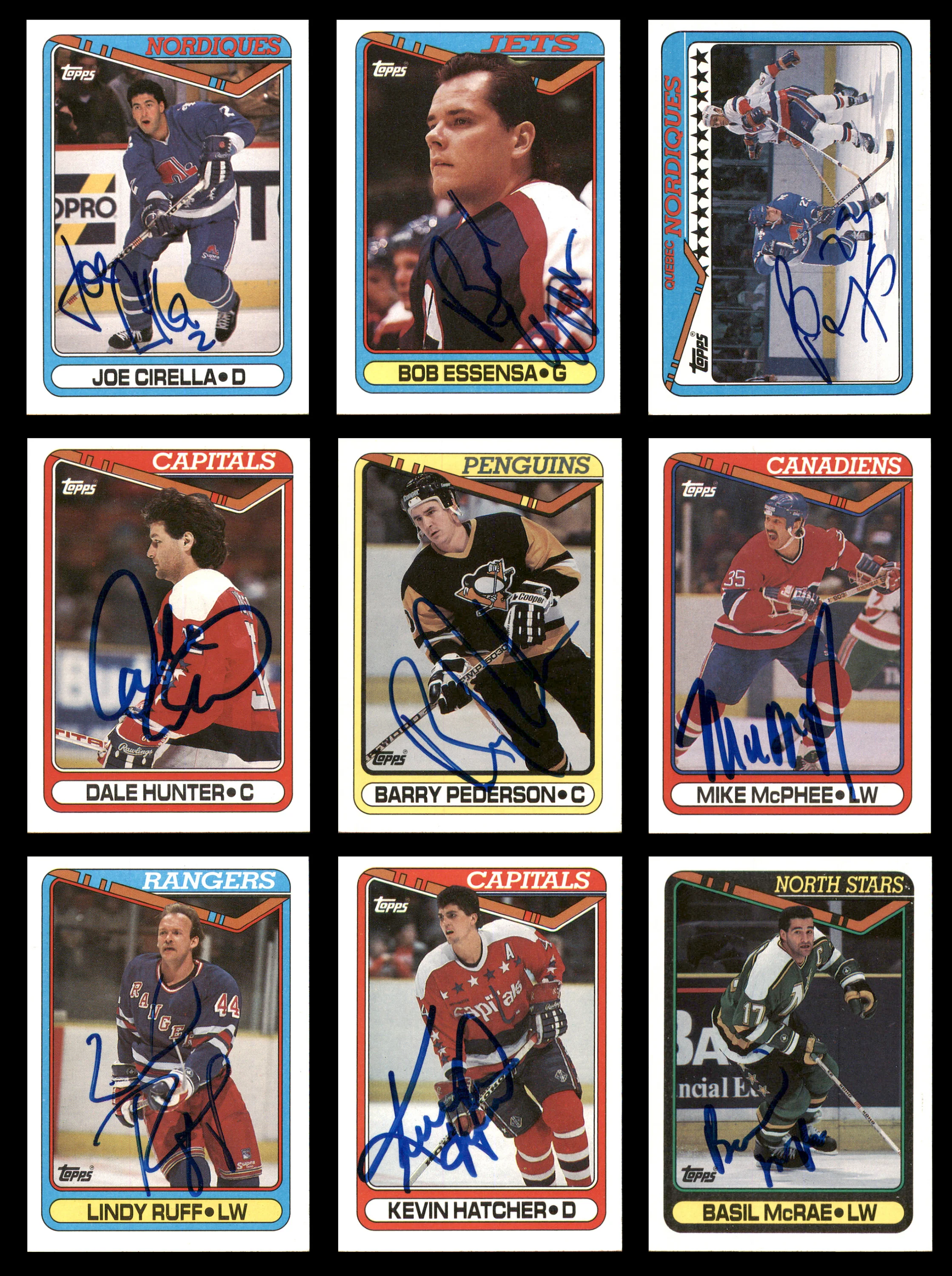 1990-91 Topps Hockey Autographed Cards (66 Count Lot - All Different) SKU #257893 - Image 3