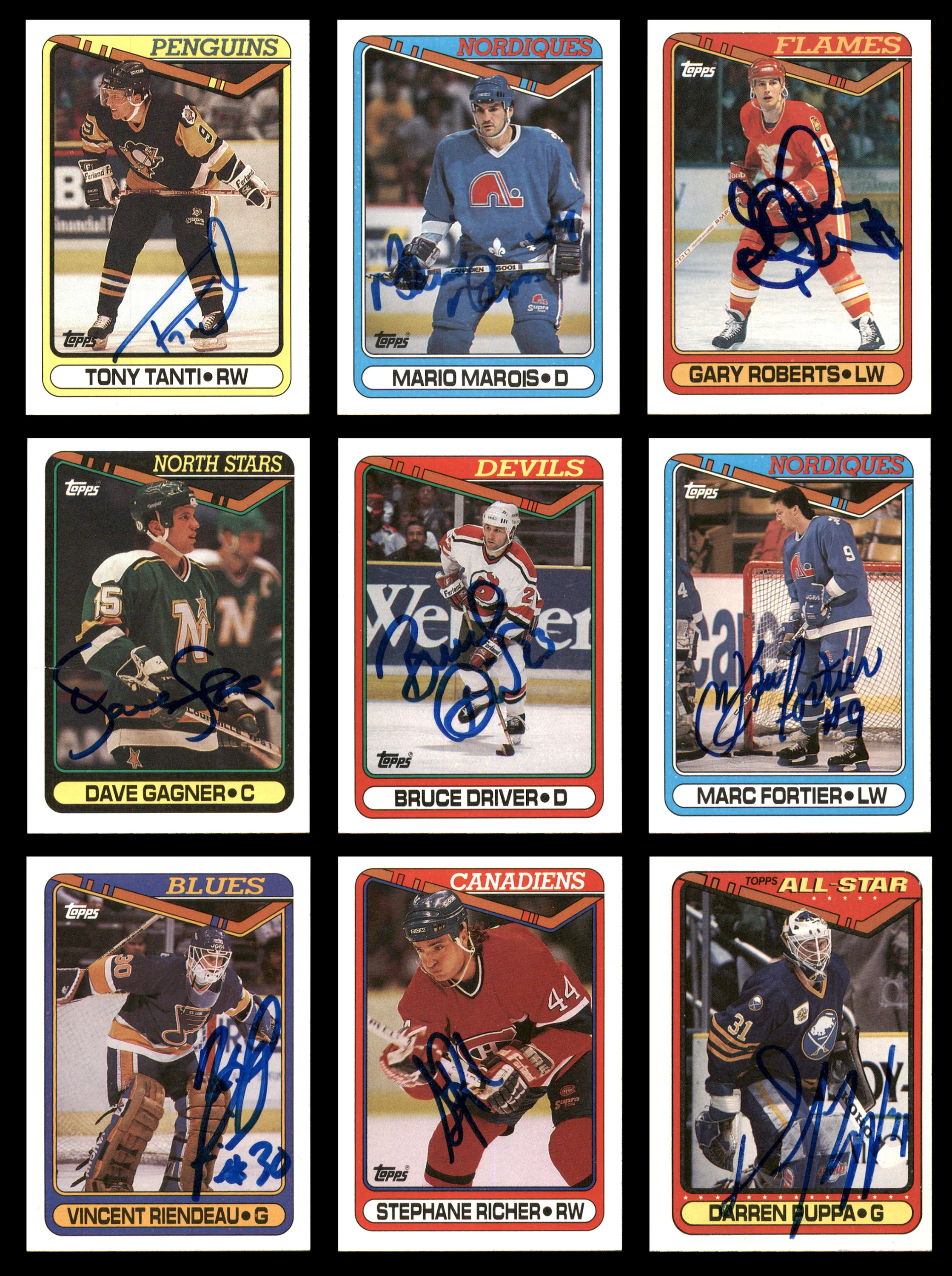 1990-91 Topps Hockey Autographed Cards (66 Count Lot - All Different) SKU #257893 - Image 4