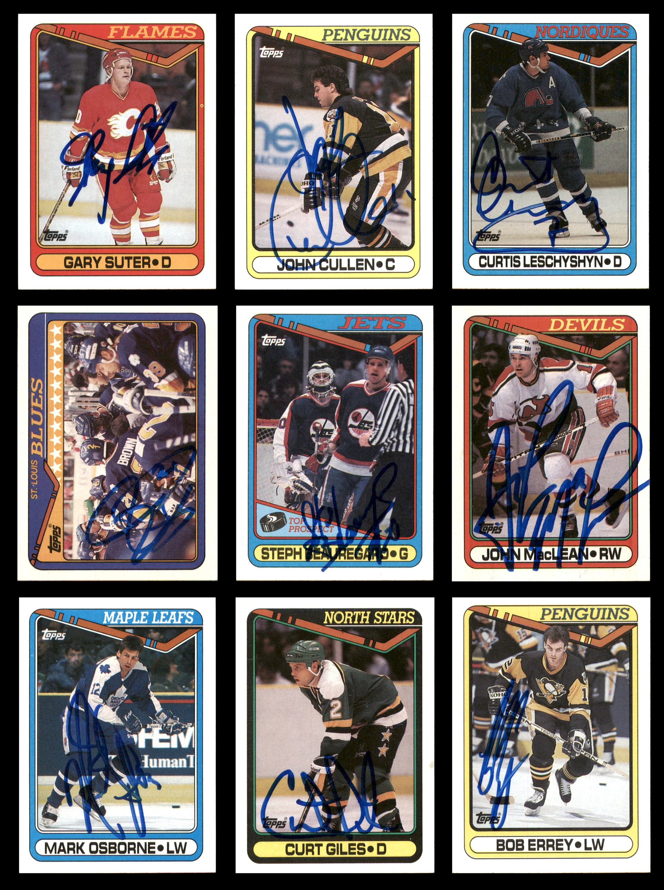 1990-91 Topps Hockey Autographed Cards (66 Count Lot - All Different) SKU #257893 - Image 5