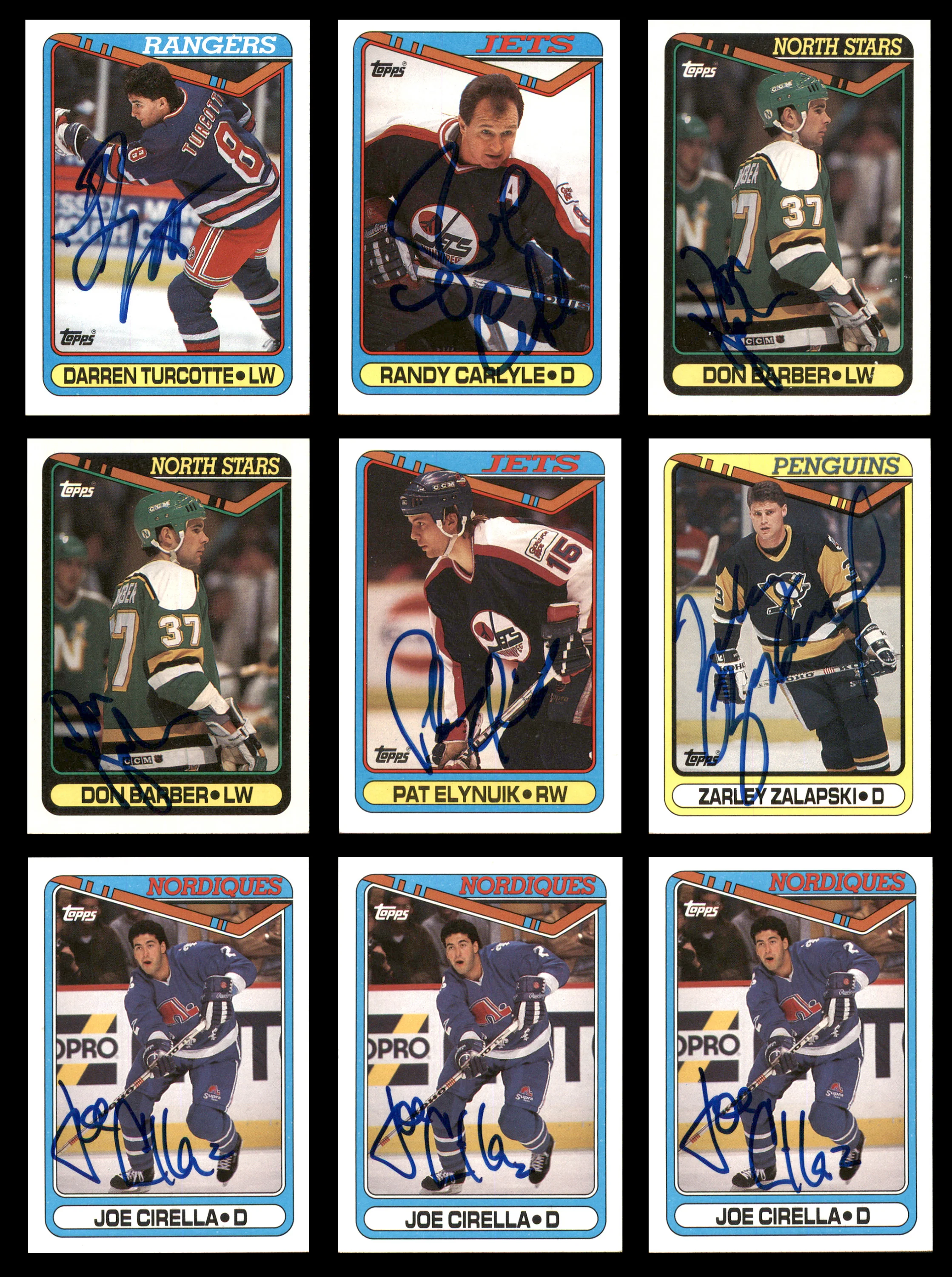 1990-91 Topps Hockey Autographed Cards (74 Count Lot) SKU #257892 - Image 2