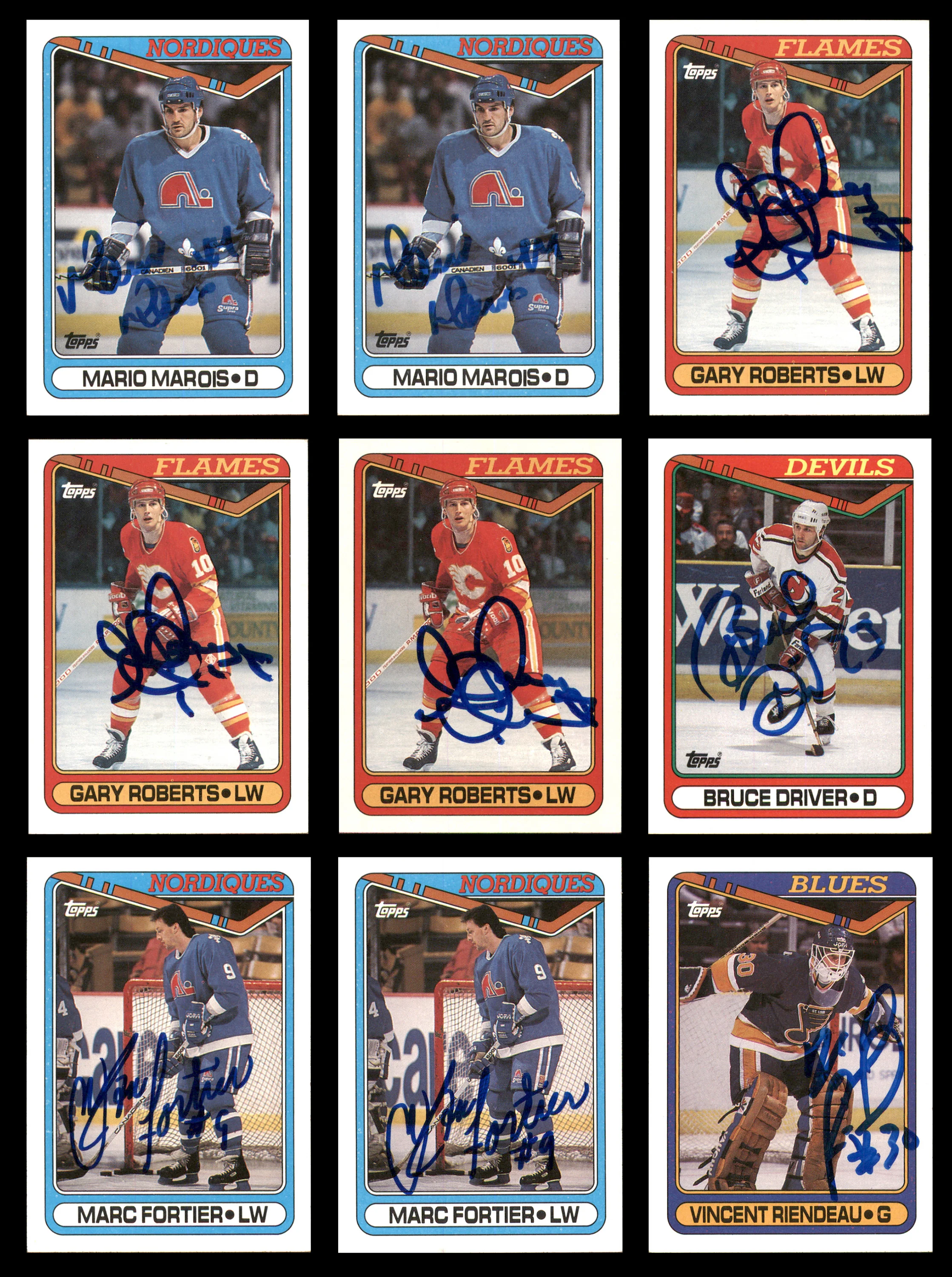 1990-91 Topps Hockey Autographed Cards (74 Count Lot) SKU #257892 - Image 4