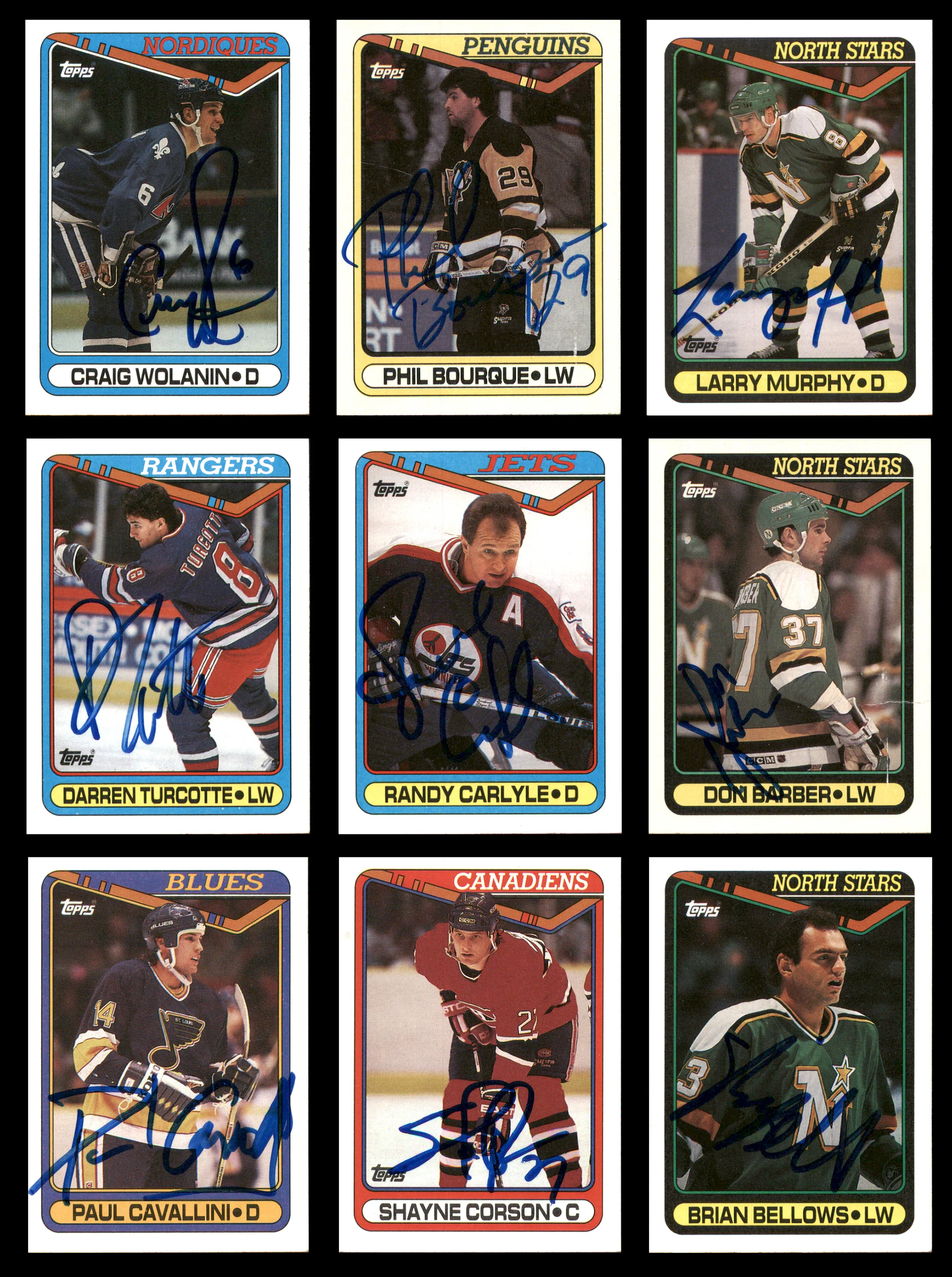 1990-91 Topps Hockey Autographed Cards (84 Count Lot - All Different) SKU #257894 - Image 2