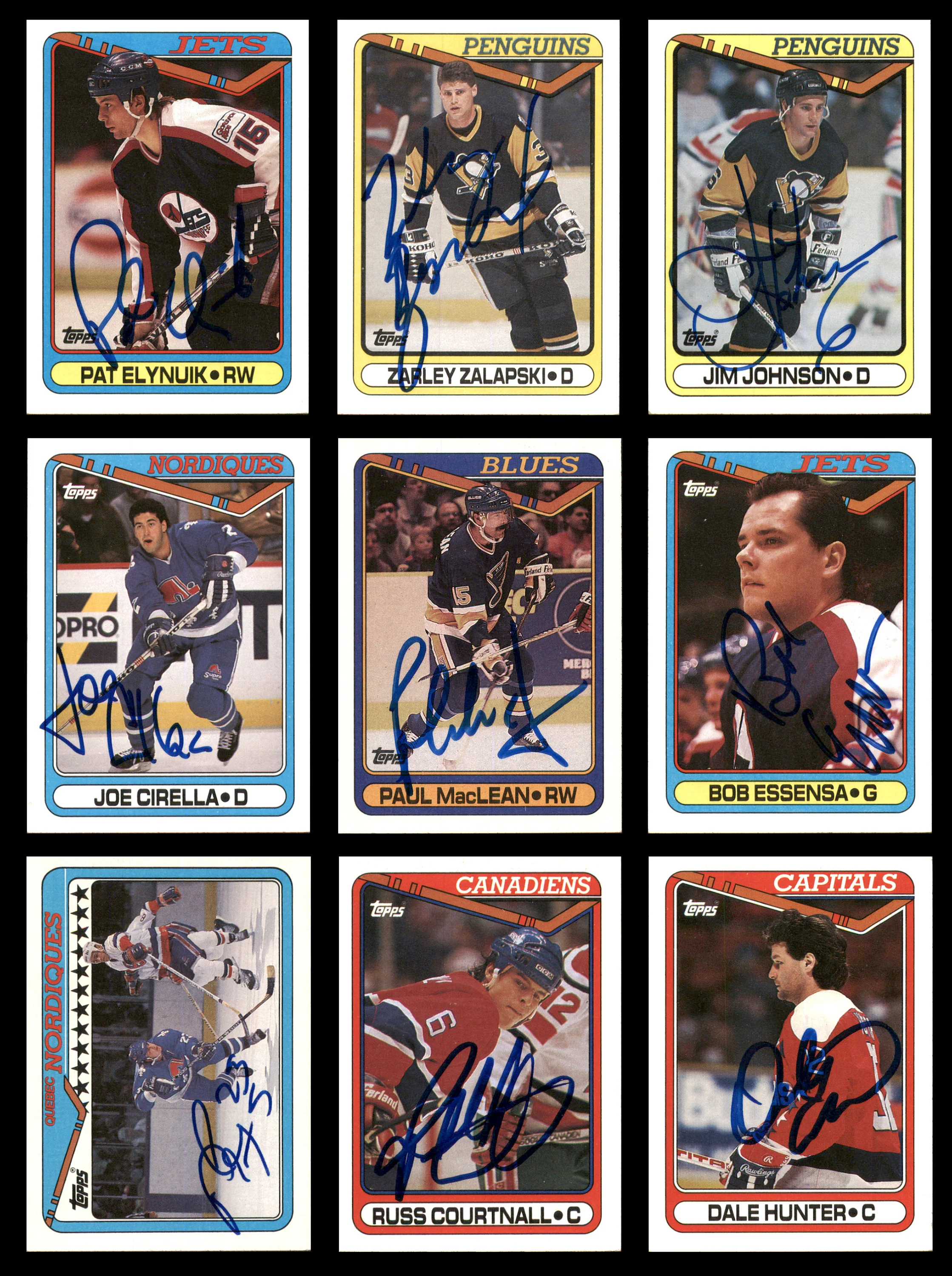 1990-91 Topps Hockey Autographed Cards (84 Count Lot - All Different) SKU #257894 - Image 3