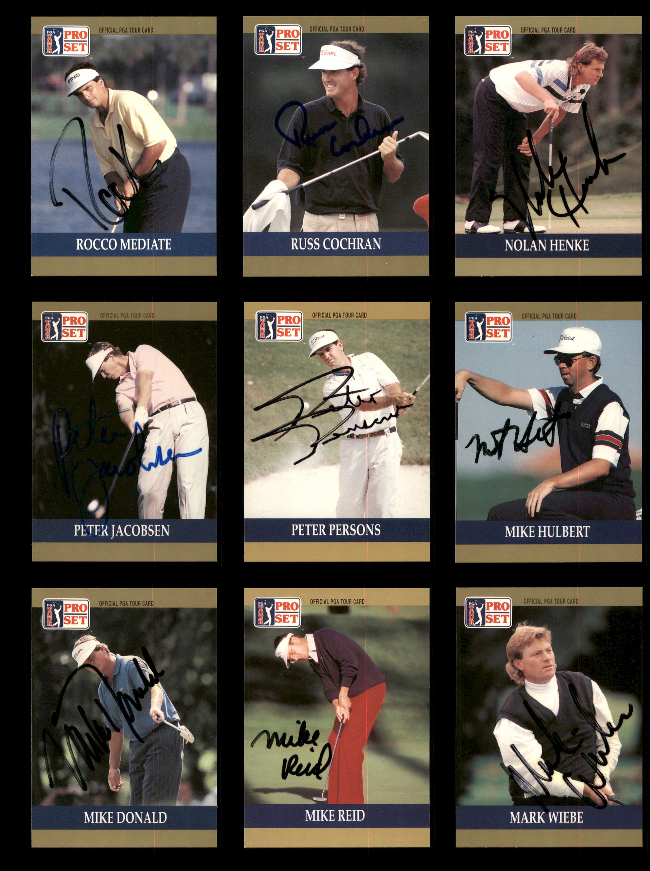 1990 Pro Set Golf Autographed Cards (39 Count Lot - All Different) SKU #257856 - Image 2