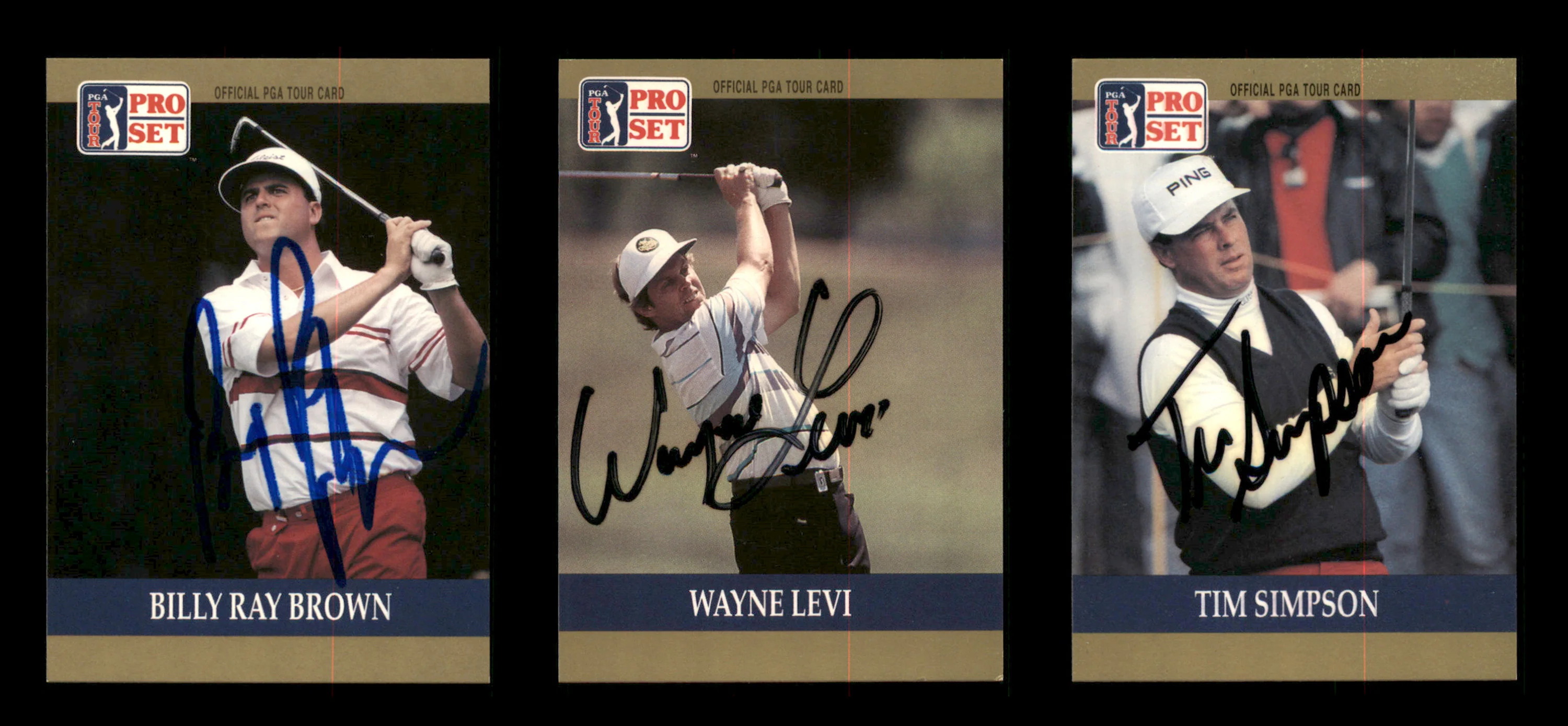 1990 Pro Set Golf Autographed Cards (39 Count Lot - All Different) SKU #257856 - Image 5