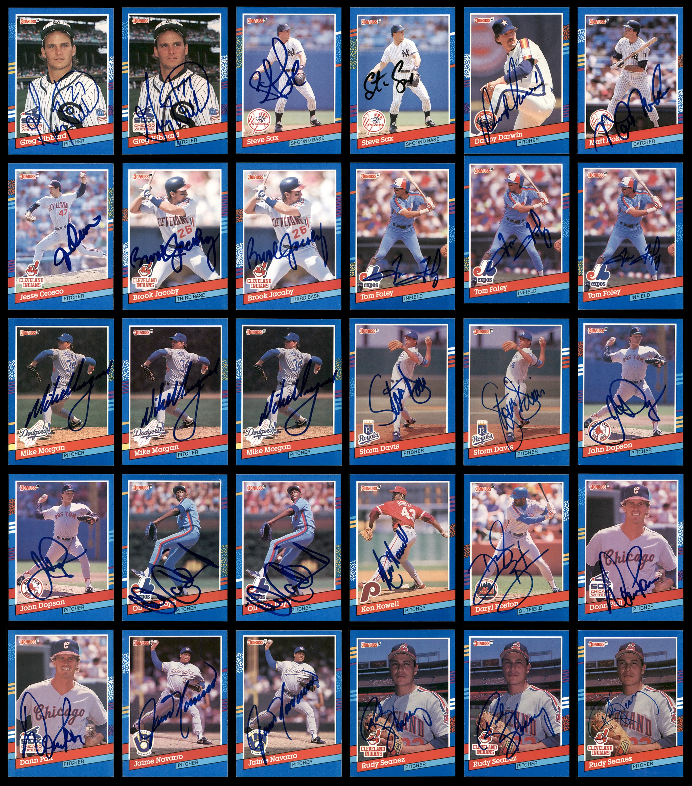 1991 Donruss Baseball Autographed Cards Lot Of 318 SKU #185532 - Image 3