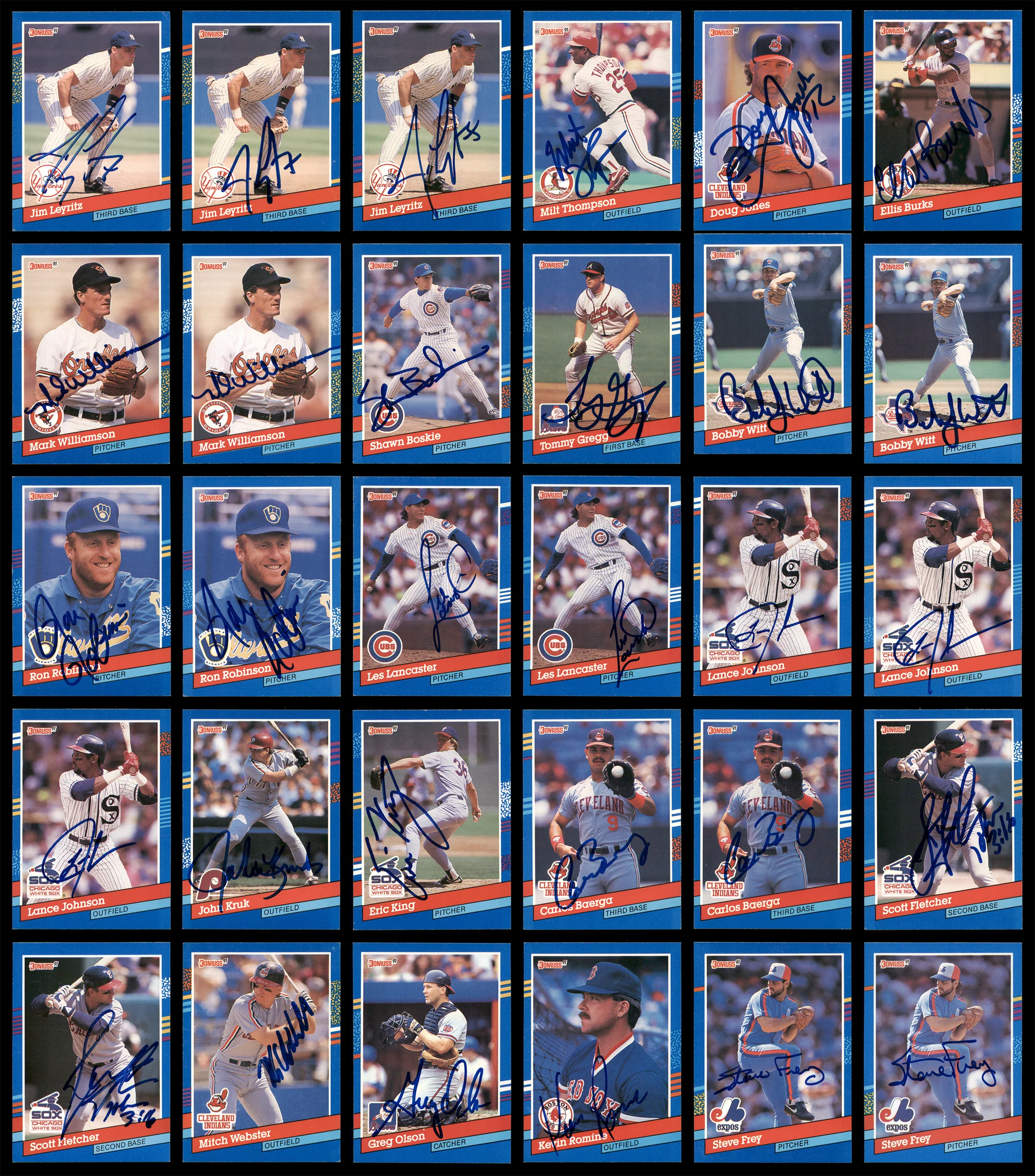 1991 Donruss Baseball Autographed Cards Lot Of 318 SKU #185532 - Image 4