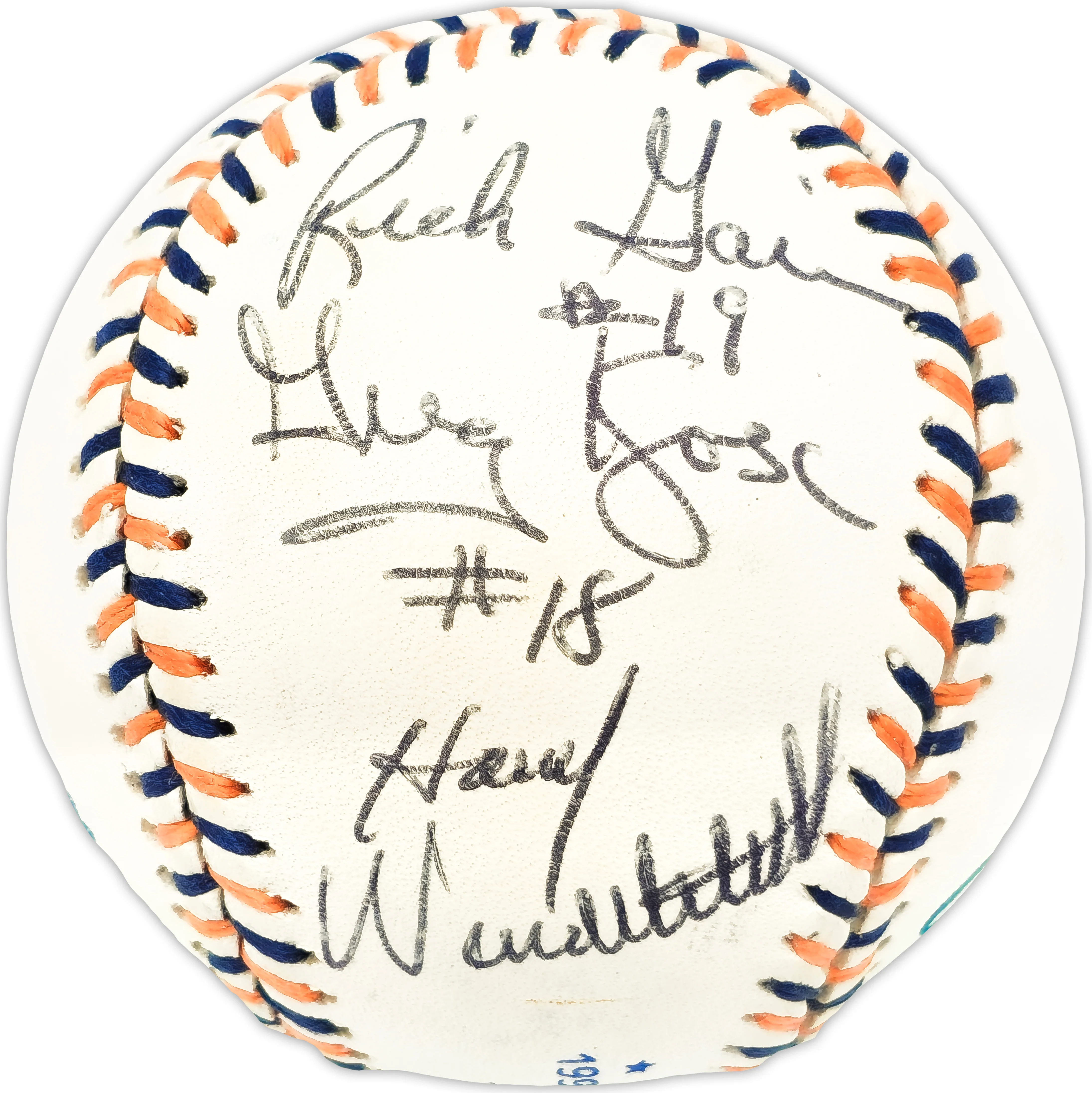 1992 MLB All Star Game Umpires Autographed Official 1992 All Star Game Logo MLB Baseball With 5 Signatures Including Doug Harvey JSA #LL64977 - Image 2