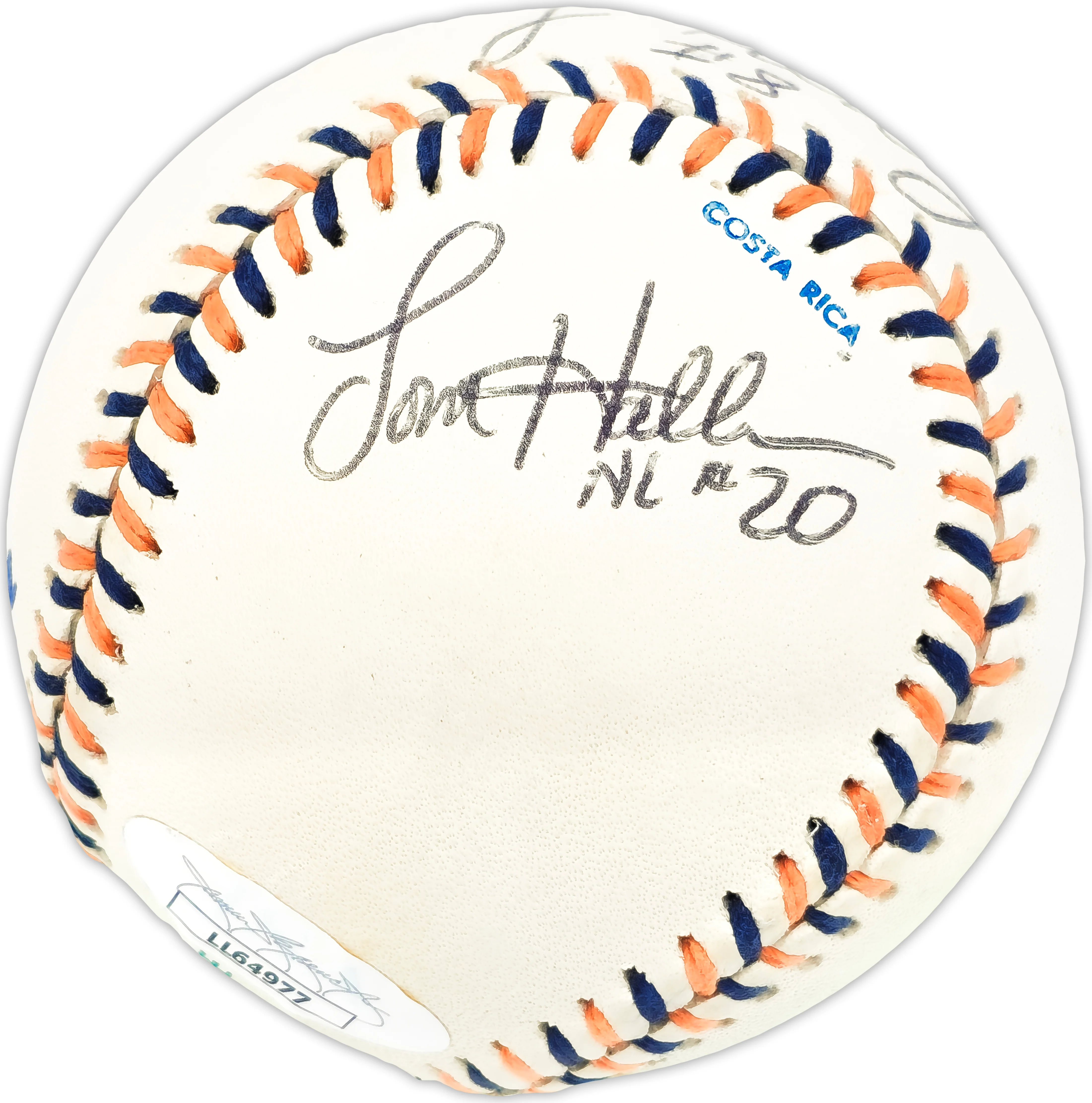 1992 MLB All Star Game Umpires Autographed Official 1992 All Star Game Logo MLB Baseball With 5 Signatures Including Doug Harvey JSA #LL64977 - Image 3