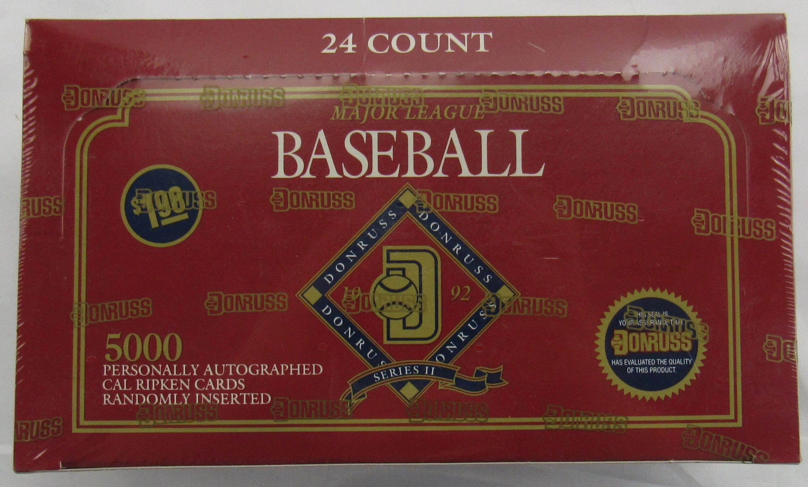 1992 Donruss Series II Baseball Wax Box - Jumbo Box / 24ct - Find Cal Ripken Auto