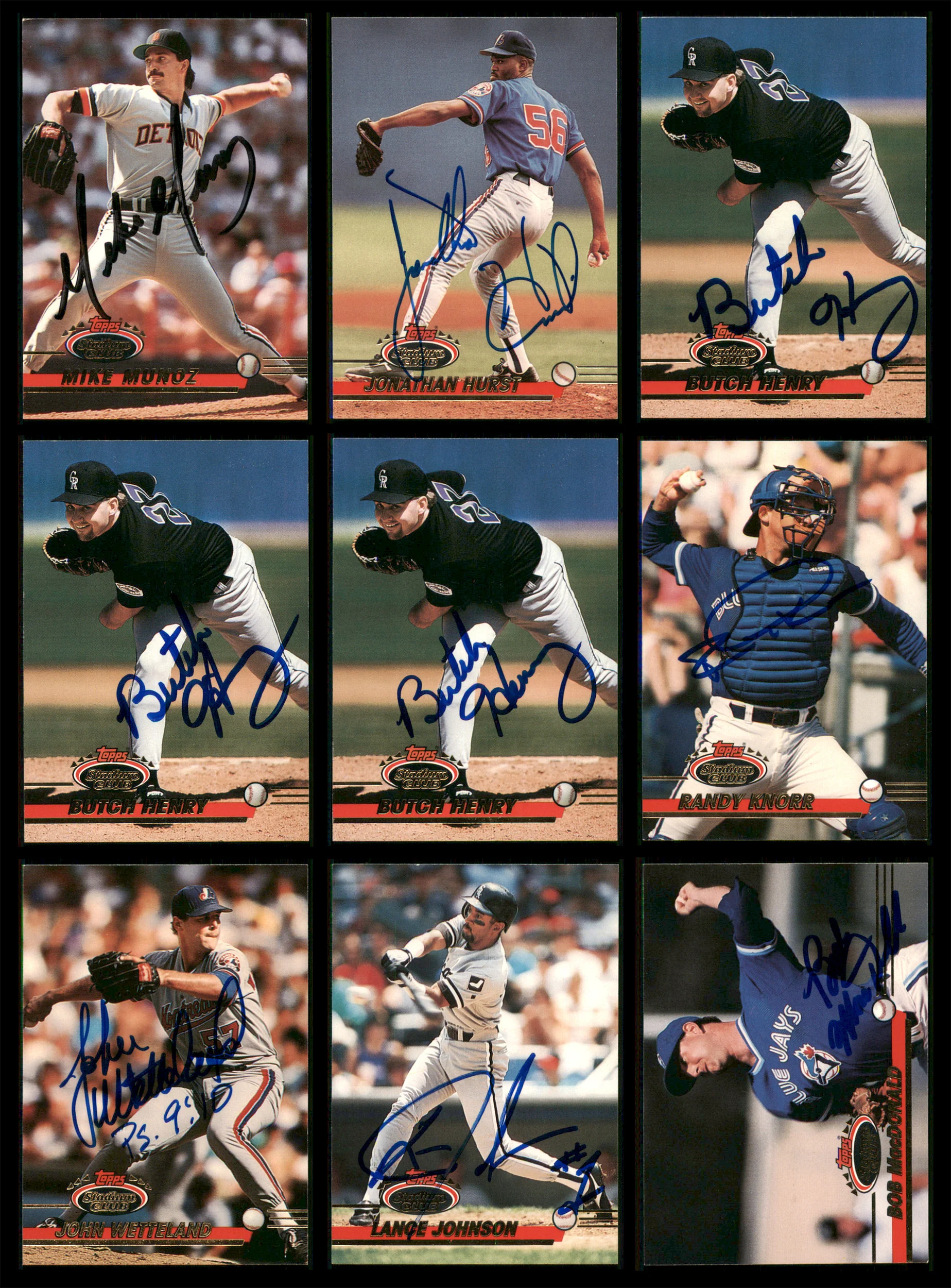 1993 Topps Stadium Club Baseball Autographed Cards Lot Of 35 SKU #185561 - Image 2