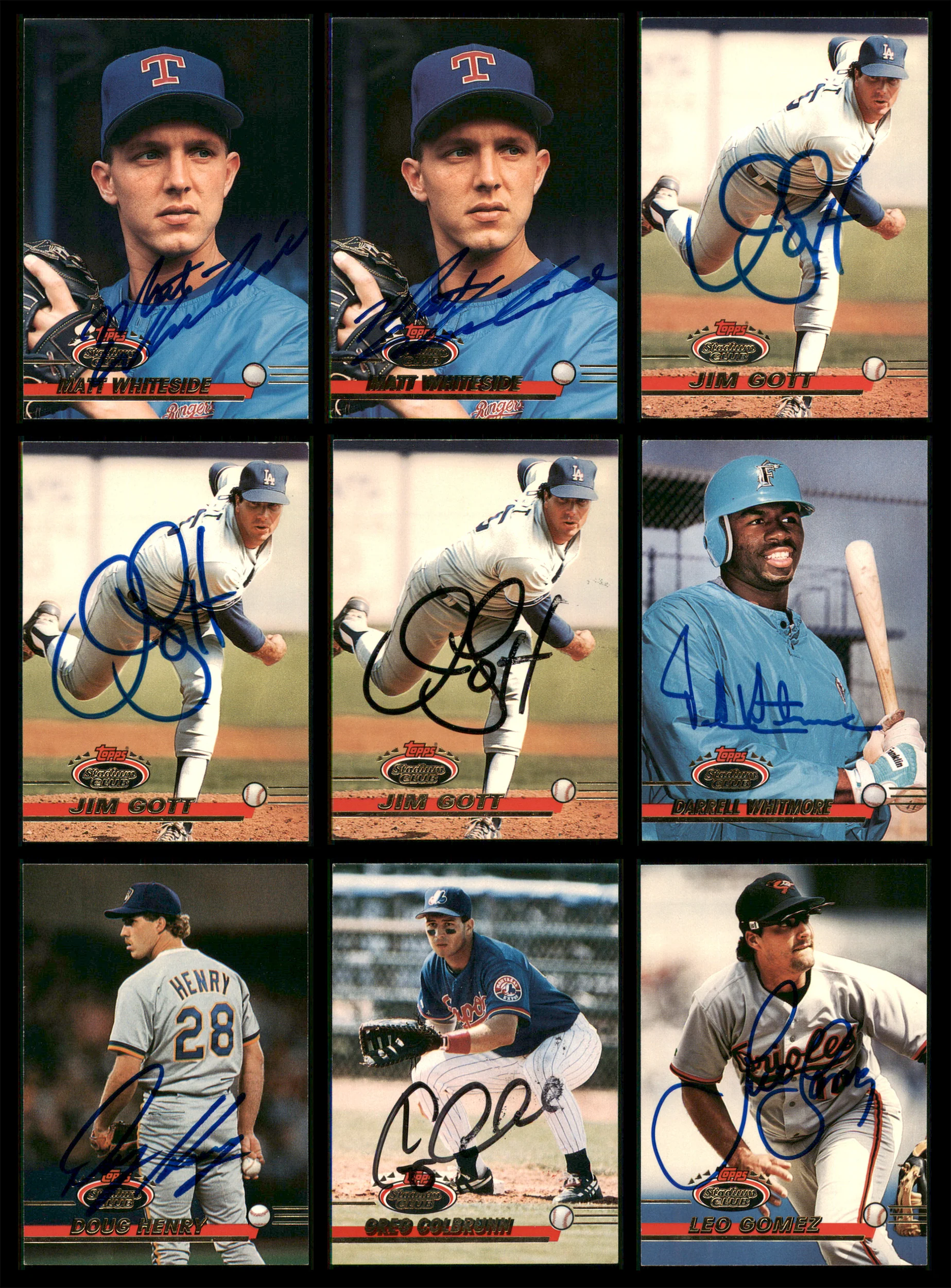 1993 Topps Stadium Club Baseball Autographed Cards Lot Of 35 SKU #185561 - Image 3