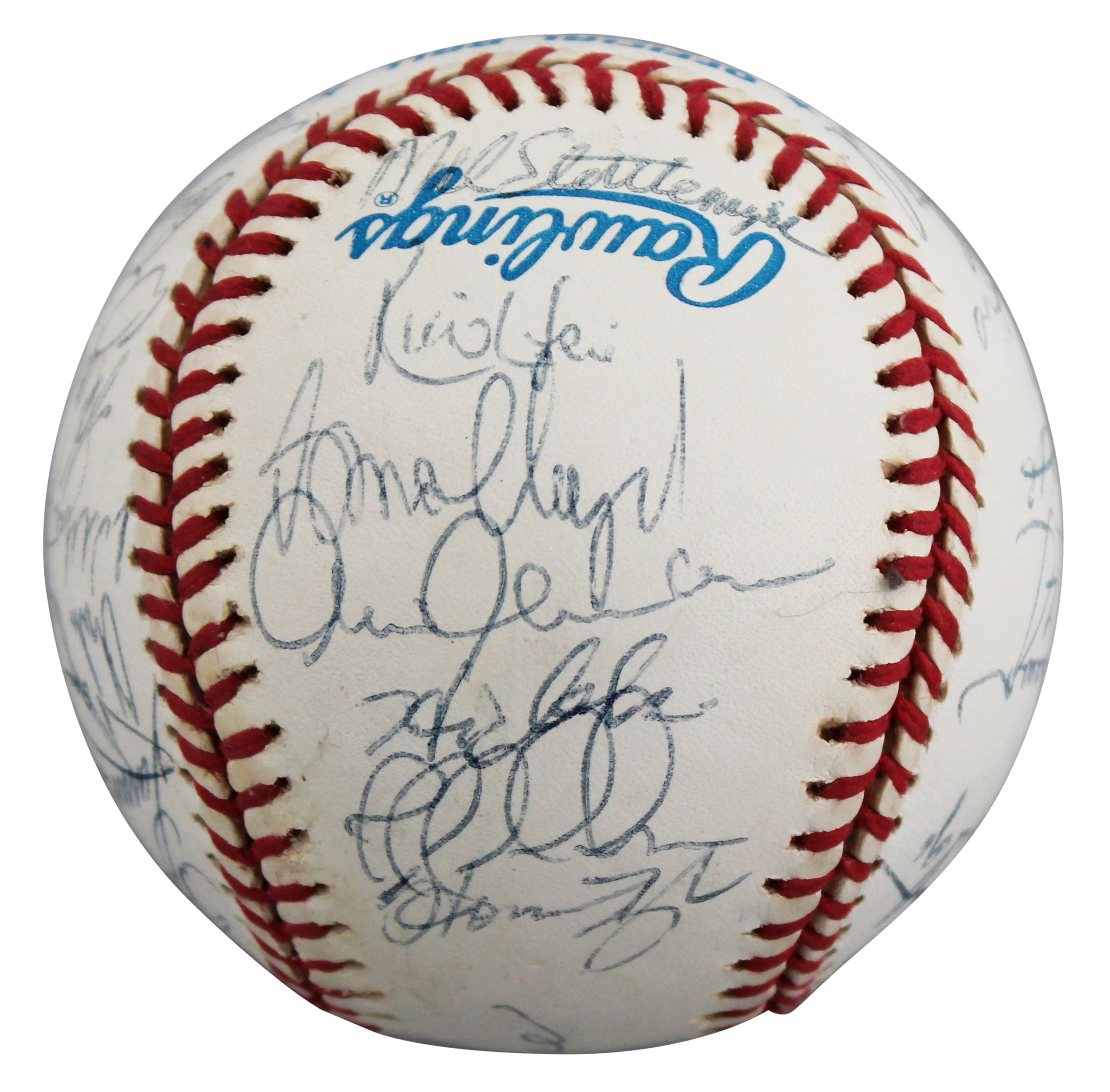 1998 Yankees (31) Torre, Rivera, Raines Signed WS Logo OML Baseball BAS #AE13971 - Image 3