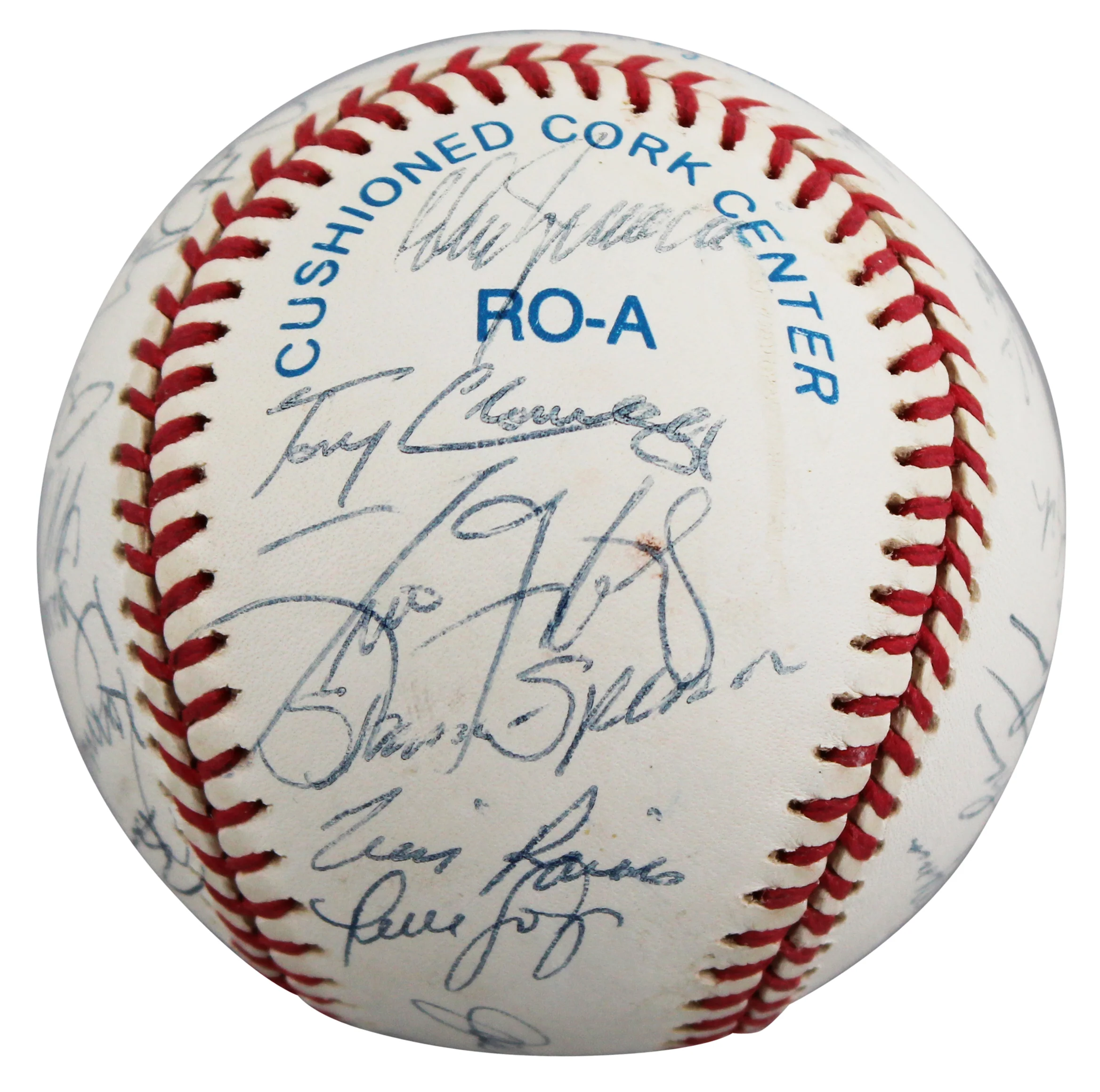 1998 Yankees (31) Torre, Rivera, Raines Signed WS Logo OML Baseball BAS #AE13971 - Image 4