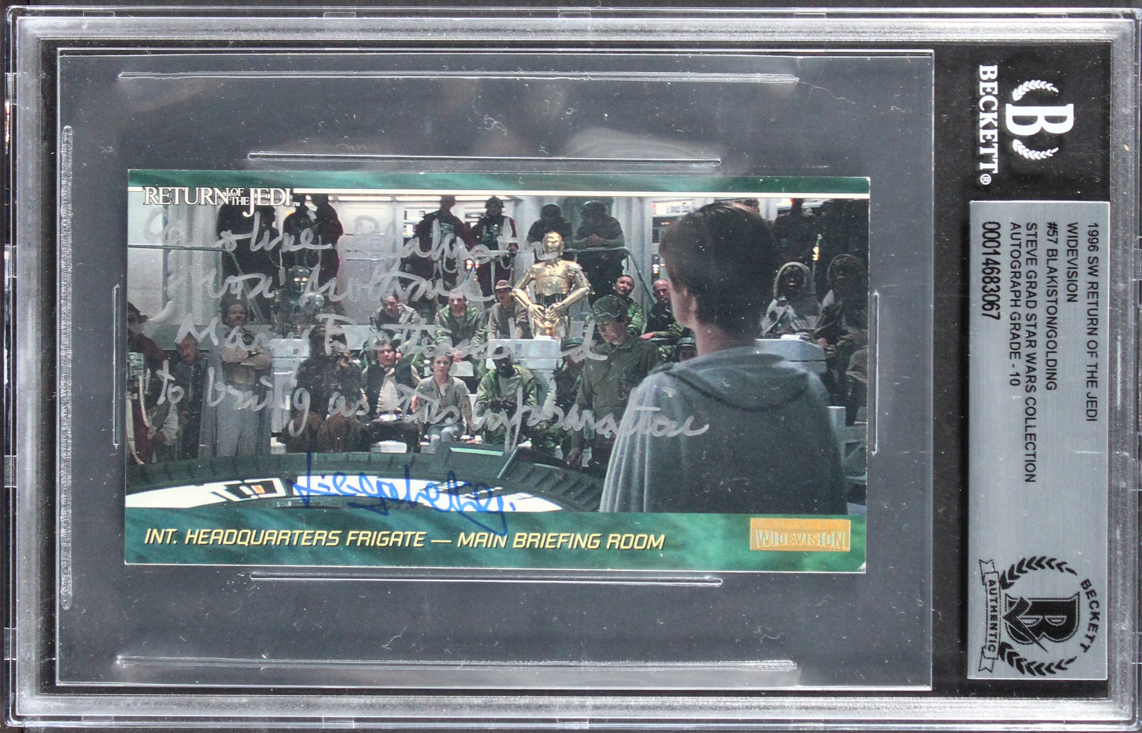 (2) Blakiston & Golding Signed 1996 Star Wars ROTJ #99 Card Auto 10! BAS Slab - Image 2