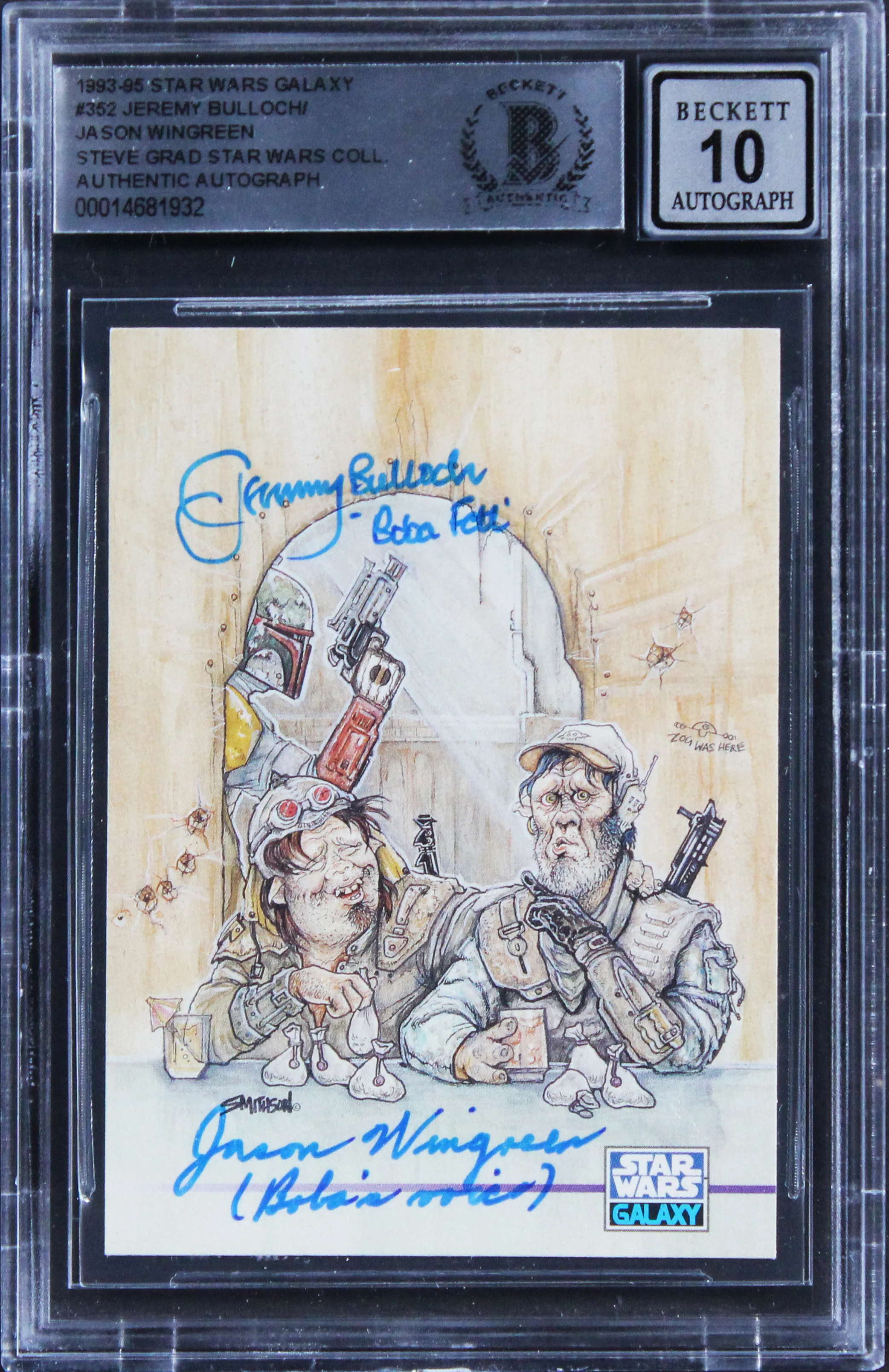 (2) Bulloch & Wingreen Signed 1993 Star Wars Galaxy #352 Card Auto 10 BAS Slab - Image 2