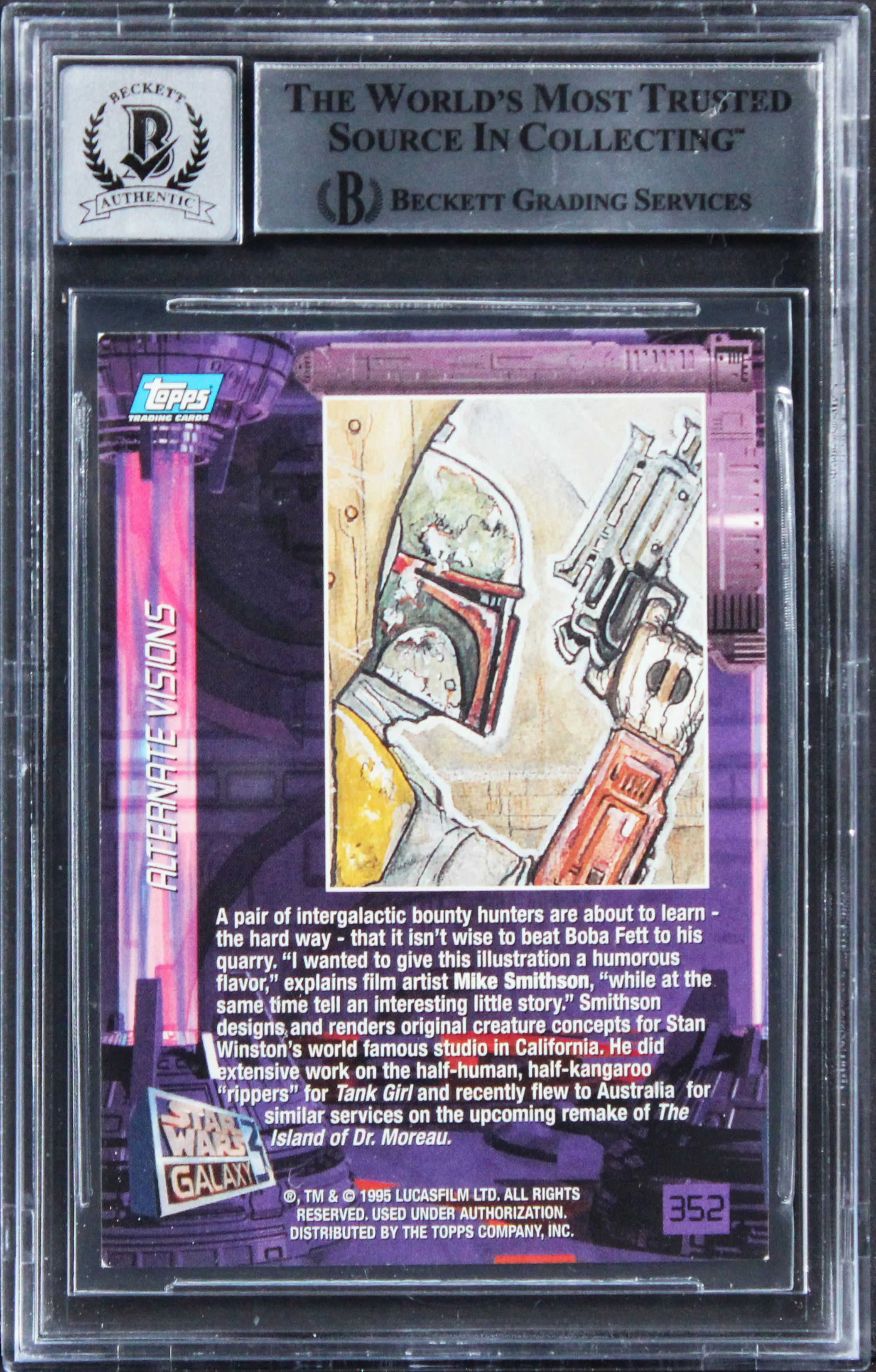 (2) Bulloch & Wingreen Signed 1993 Star Wars Galaxy #352 Card Auto 10 BAS Slab - Image 3
