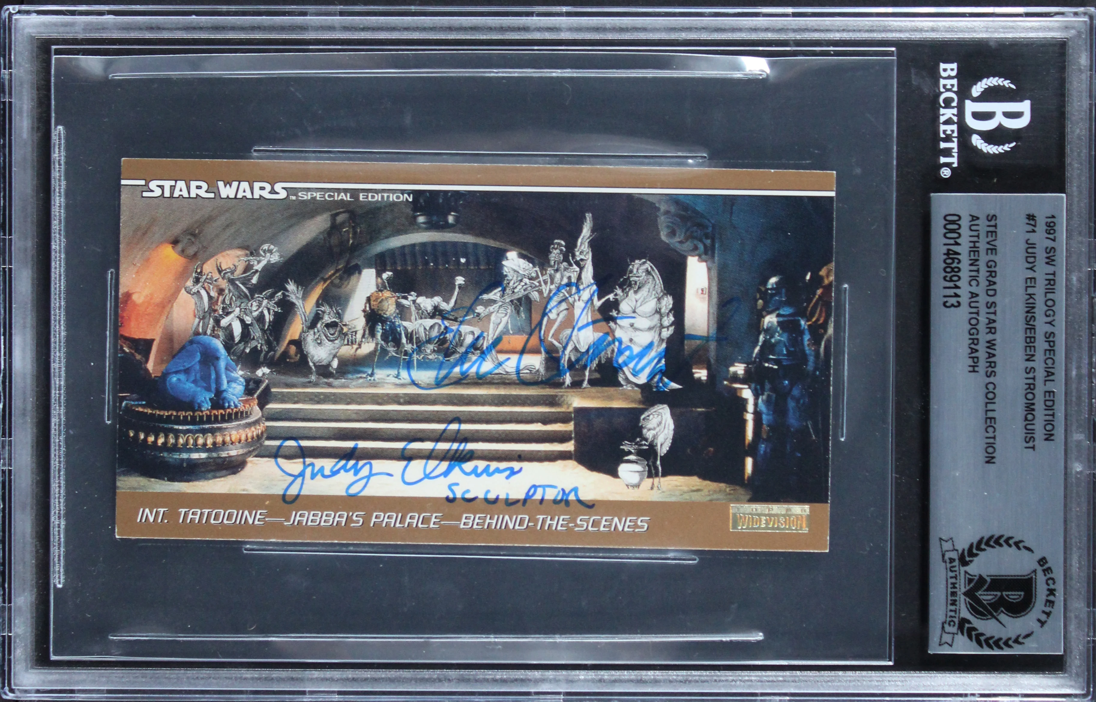 (2) Elkins & Stromquist "w/Insc" Signed 1997 SW Trilogy SE #71 Card BAS Slabbed - Image 2