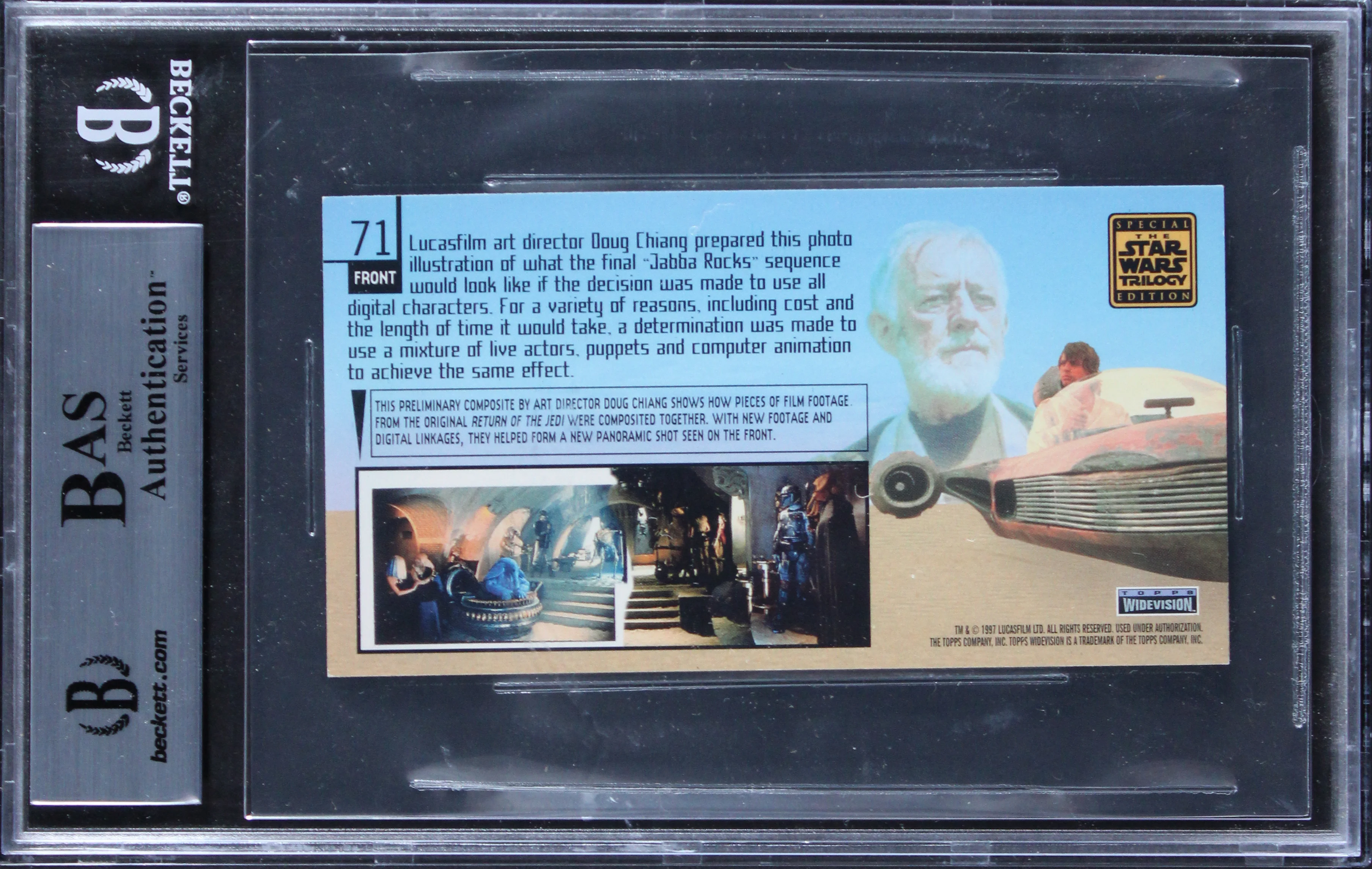 (2) Elkins & Stromquist "w/Insc" Signed 1997 SW Trilogy SE #71 Card BAS Slabbed - Image 3