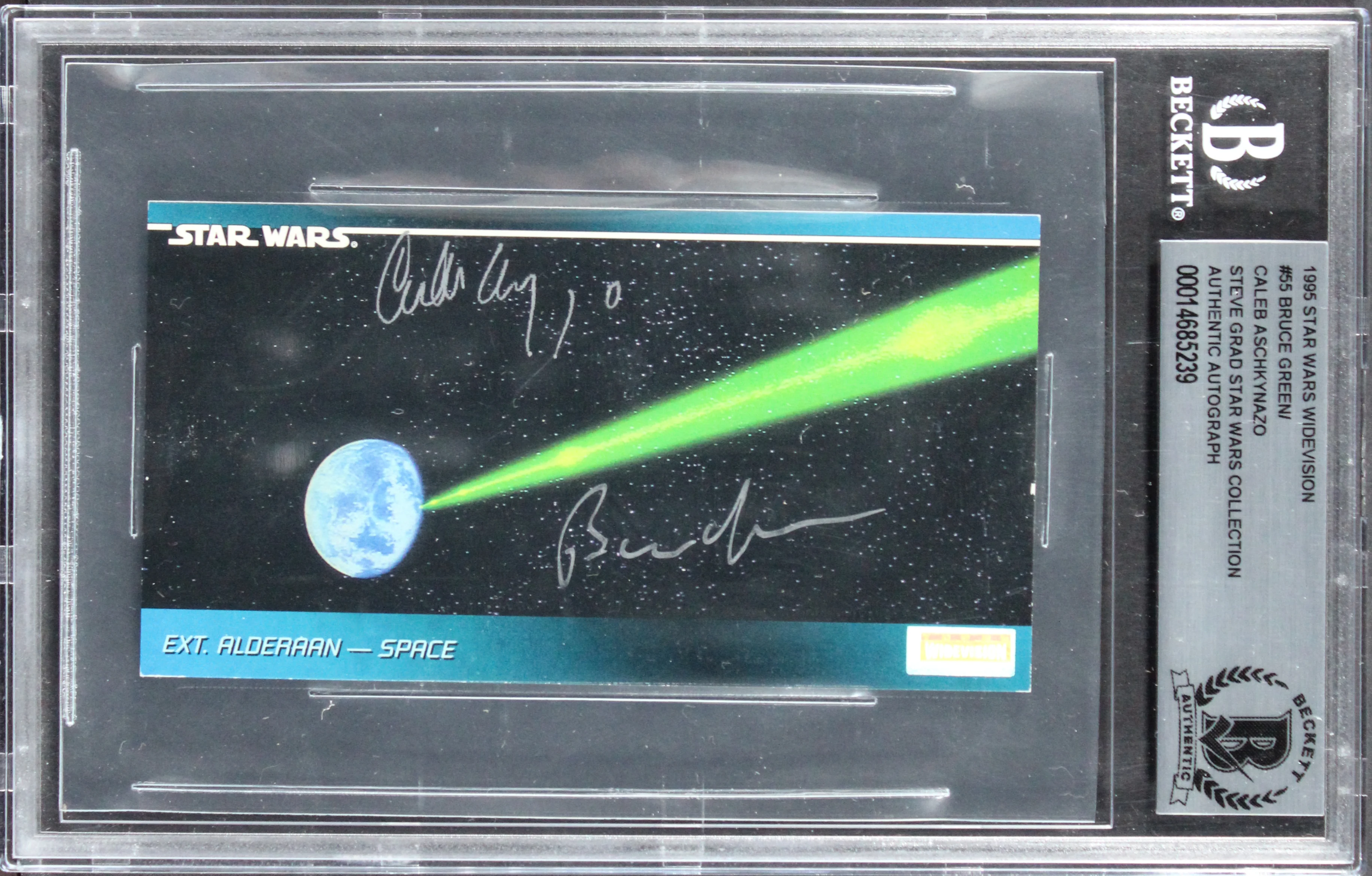 (2) Green & Aschkynazo Signed 1995 Star Wars Widevision #55 Card BAS Slabbed - Image 2