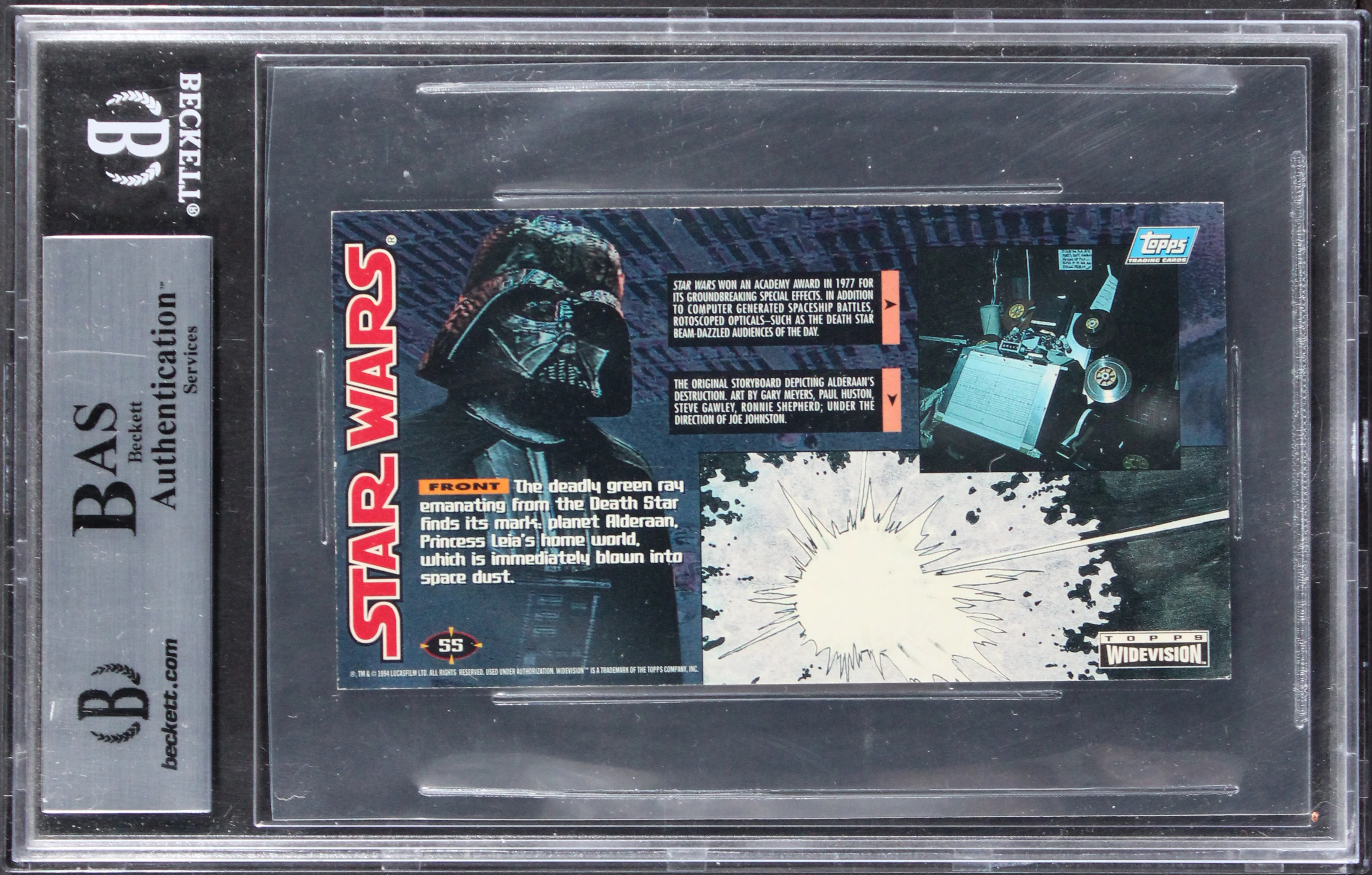 (2) Green & Aschkynazo Signed 1995 Star Wars Widevision #55 Card BAS Slabbed - Image 3
