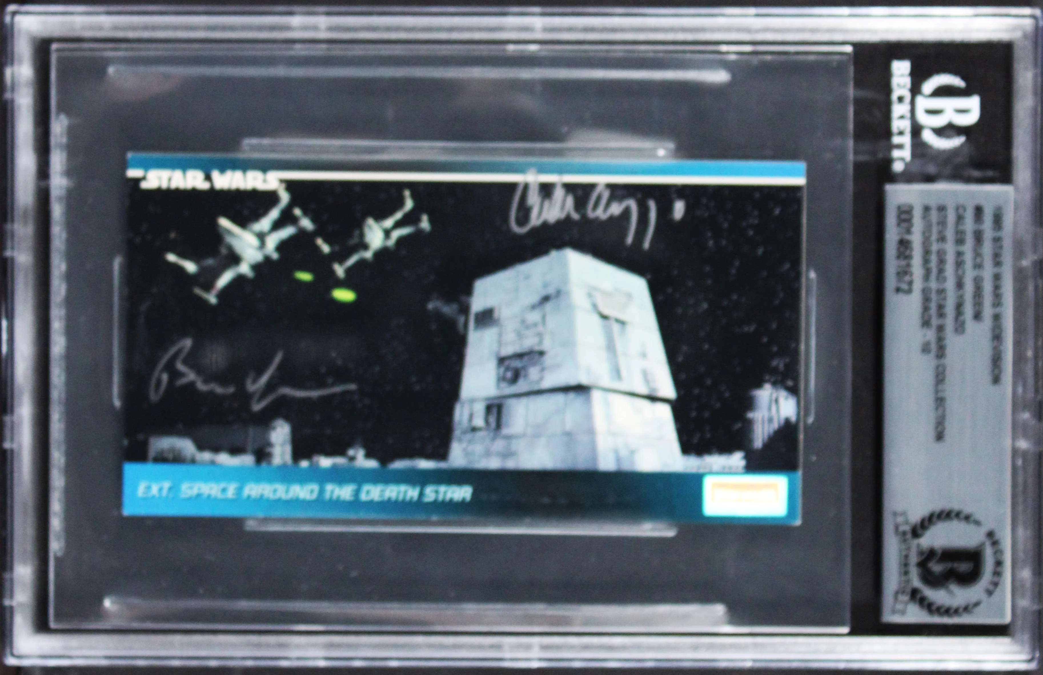 (2) Green, Aschkynazo Signed 1995 Star Wars Widevision #90 Card Auto 10 BAS Slab - Image 2