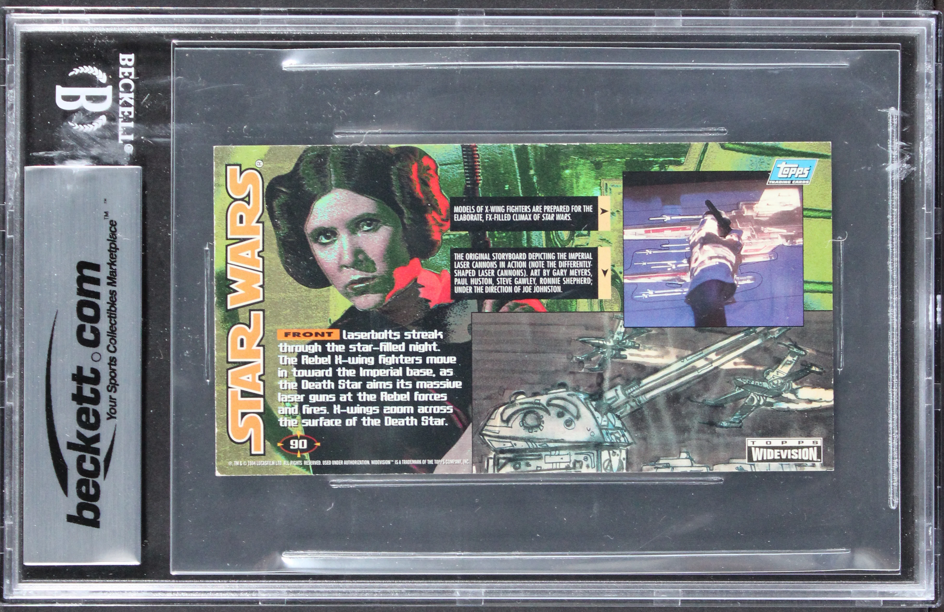 (2) Green, Aschkynazo Signed 1995 Star Wars Widevision #90 Card Auto 10 BAS Slab - Image 3
