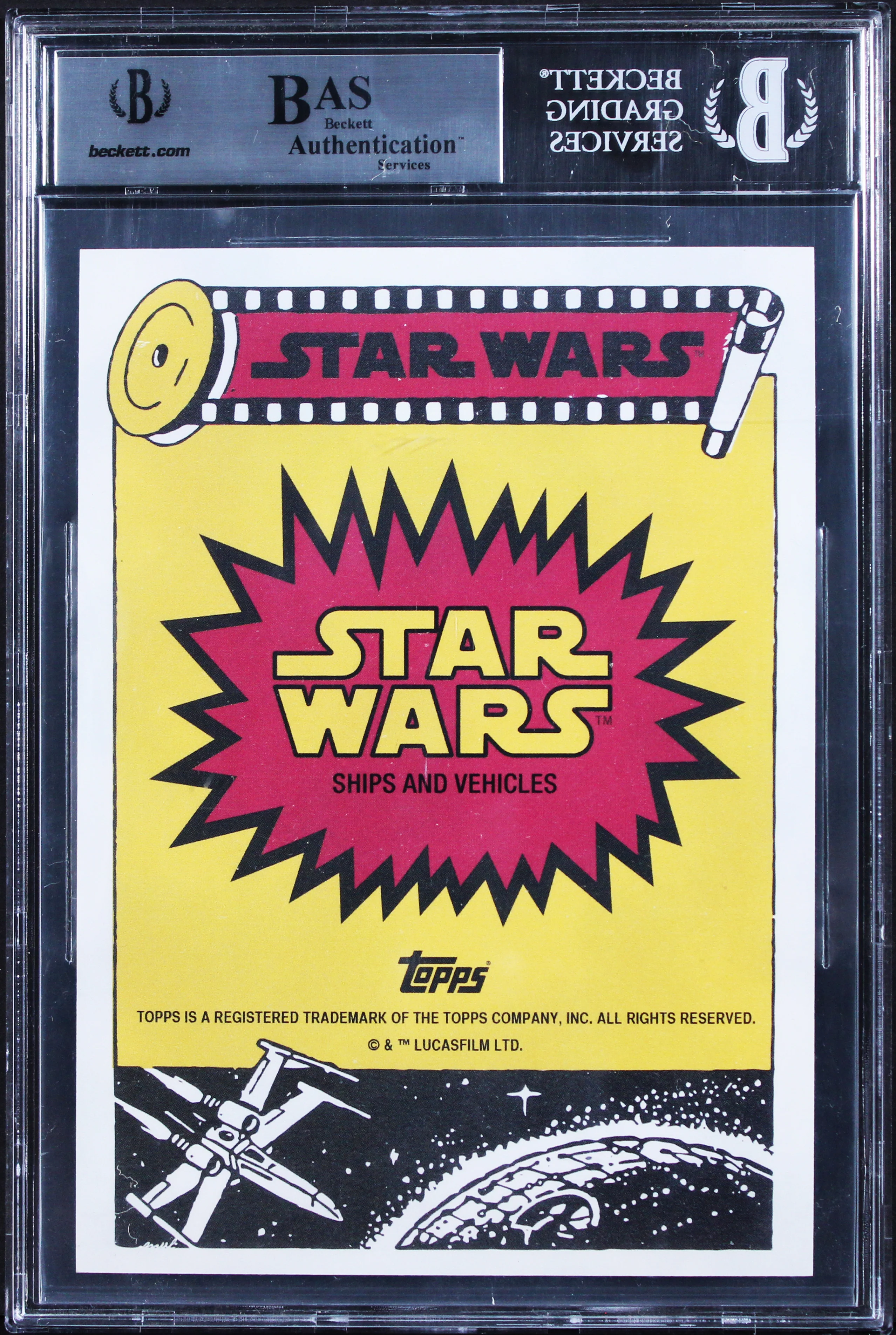(2) Huston & Dusseault Signed 2015 Star Wars FA Trailer OVS #31 Card BAS Slab - Image 3