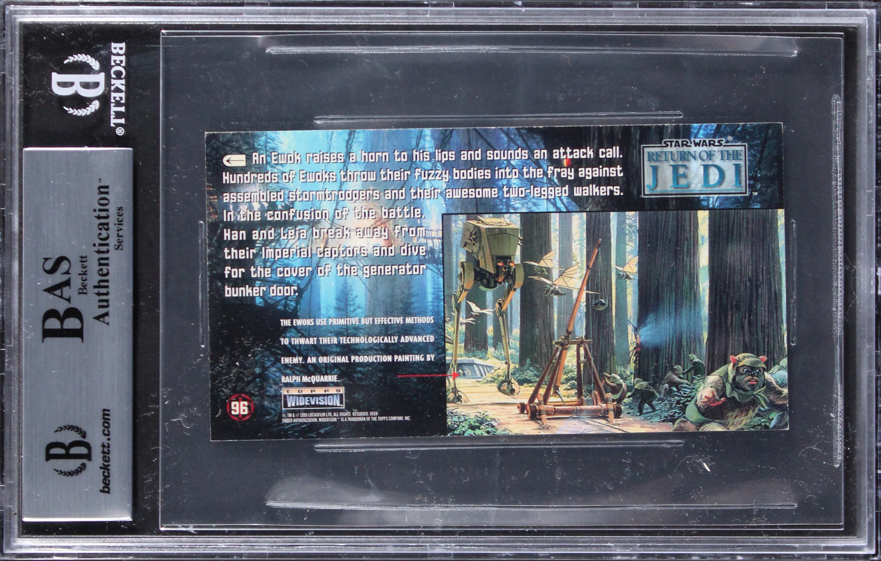 (2) Huston & Pike Signed 1996 Star Wars ROTJ Widevision #99 Card BAS Slabbed - Image 3
