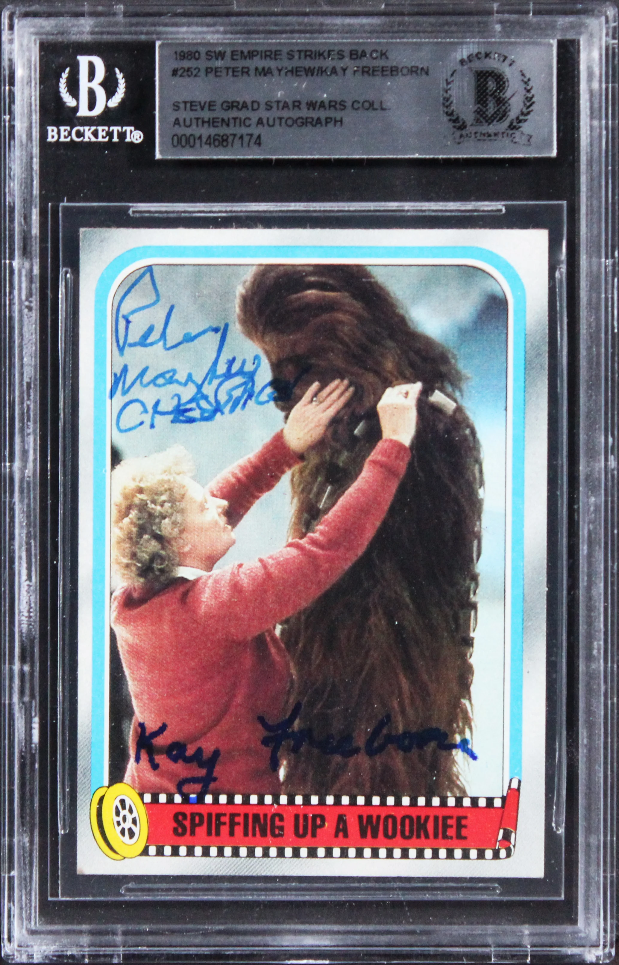 (2) Mayhew & Freeborn "w/ Insc" Signed 1980 Star Wars ESB #252 Card BAS Slab 1 - Image 2
