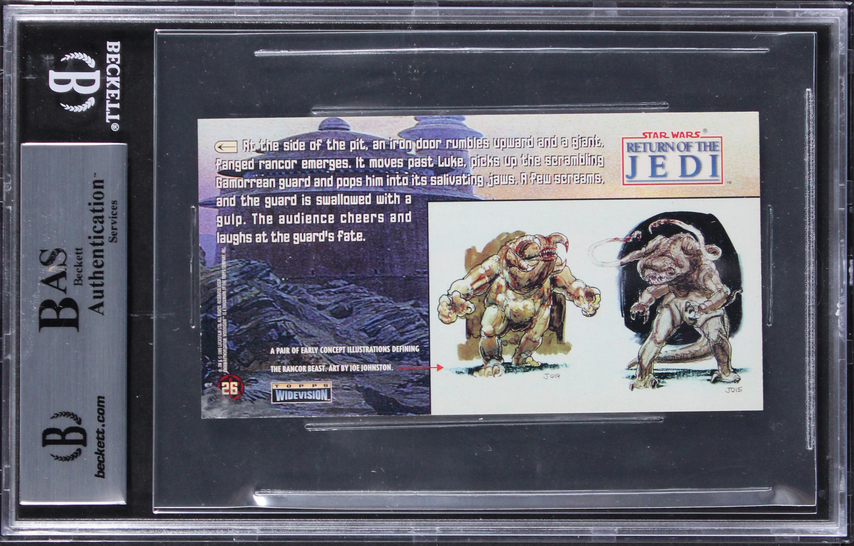 (2) Muren & Marks Signed 1996 Star Wars ROTJ Widevision #26 Card BAS Slabbed - Image 3