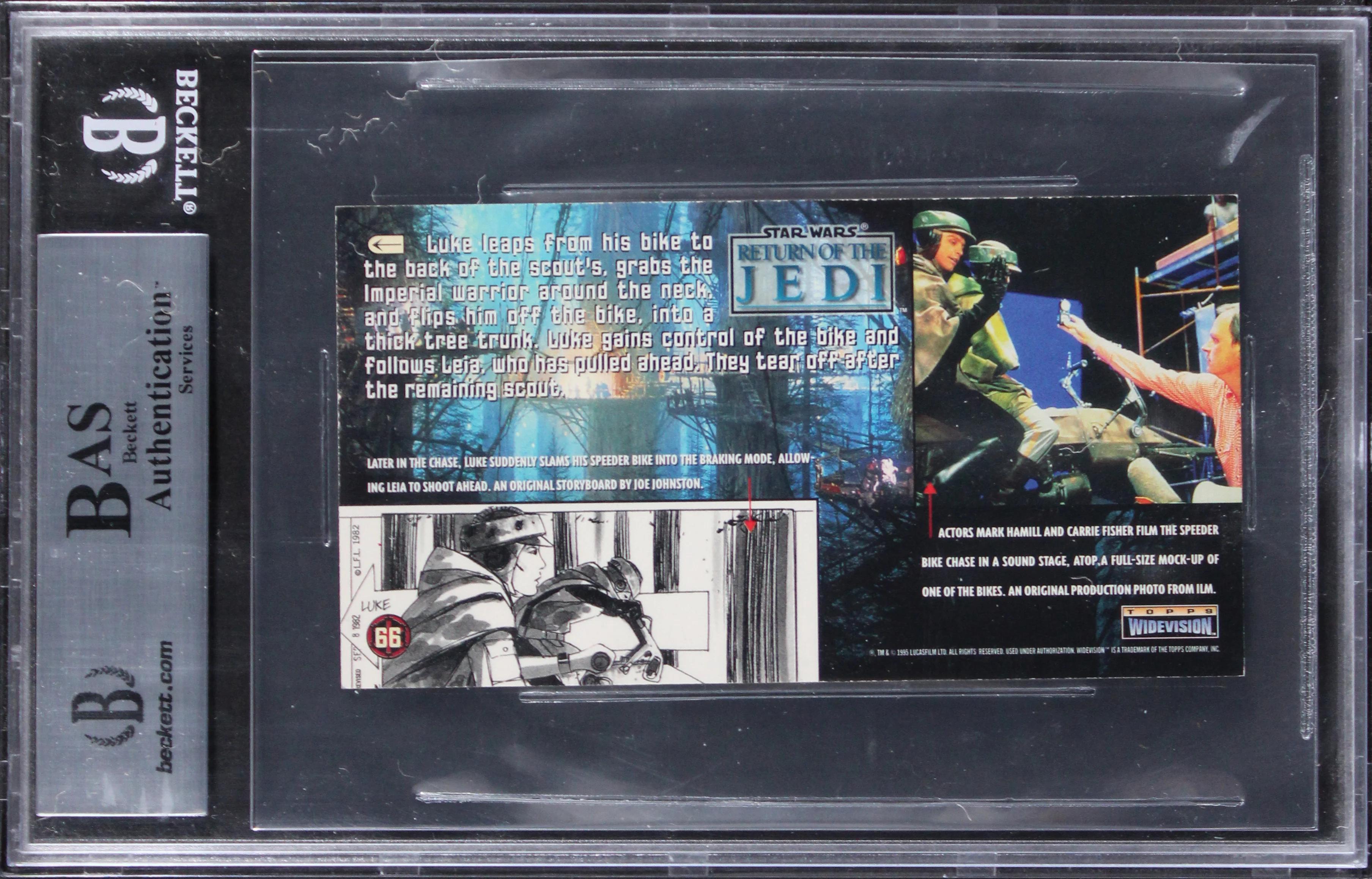 (2) Muren & McAlister Signed 1996 Star Wars ROTJ Widevision #66 Card BAS Slabbed - Image 3