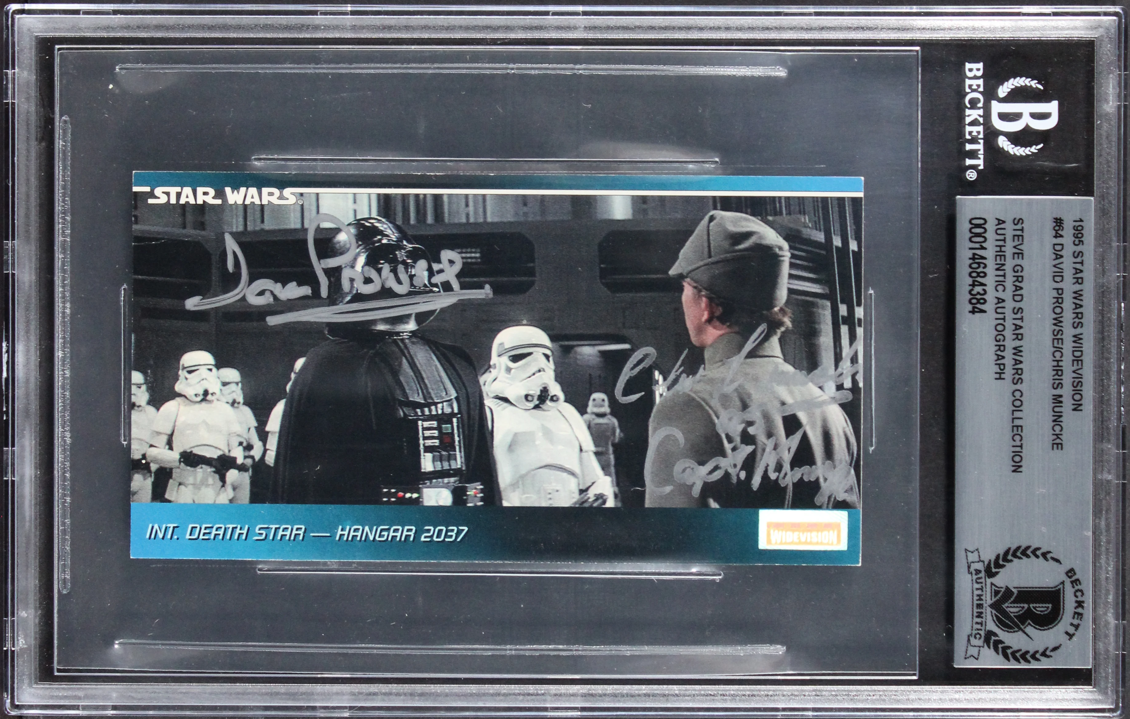 (2) Prowse & Muncke "w/ Insc" Signed 1995 Star Wars Widevision #64 Card BAS Slab - Image 2