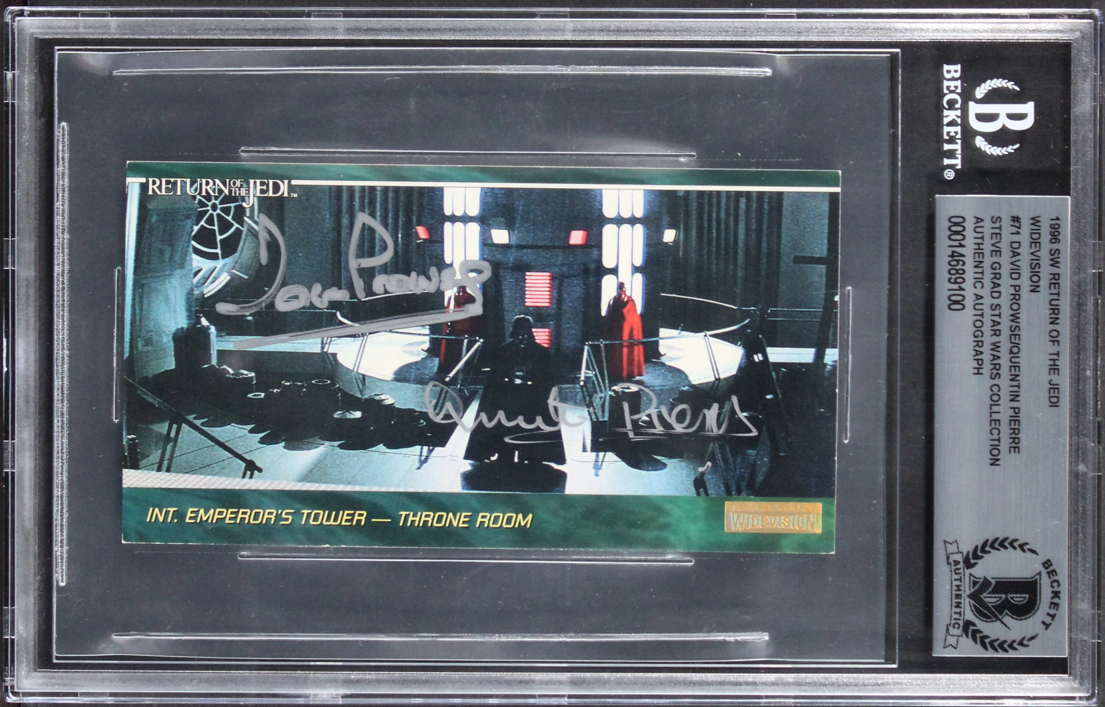 (2) Prowse & Pierre Signed 1996 Star Wars Widevision #71 Card BAS Slabbed - Image 2