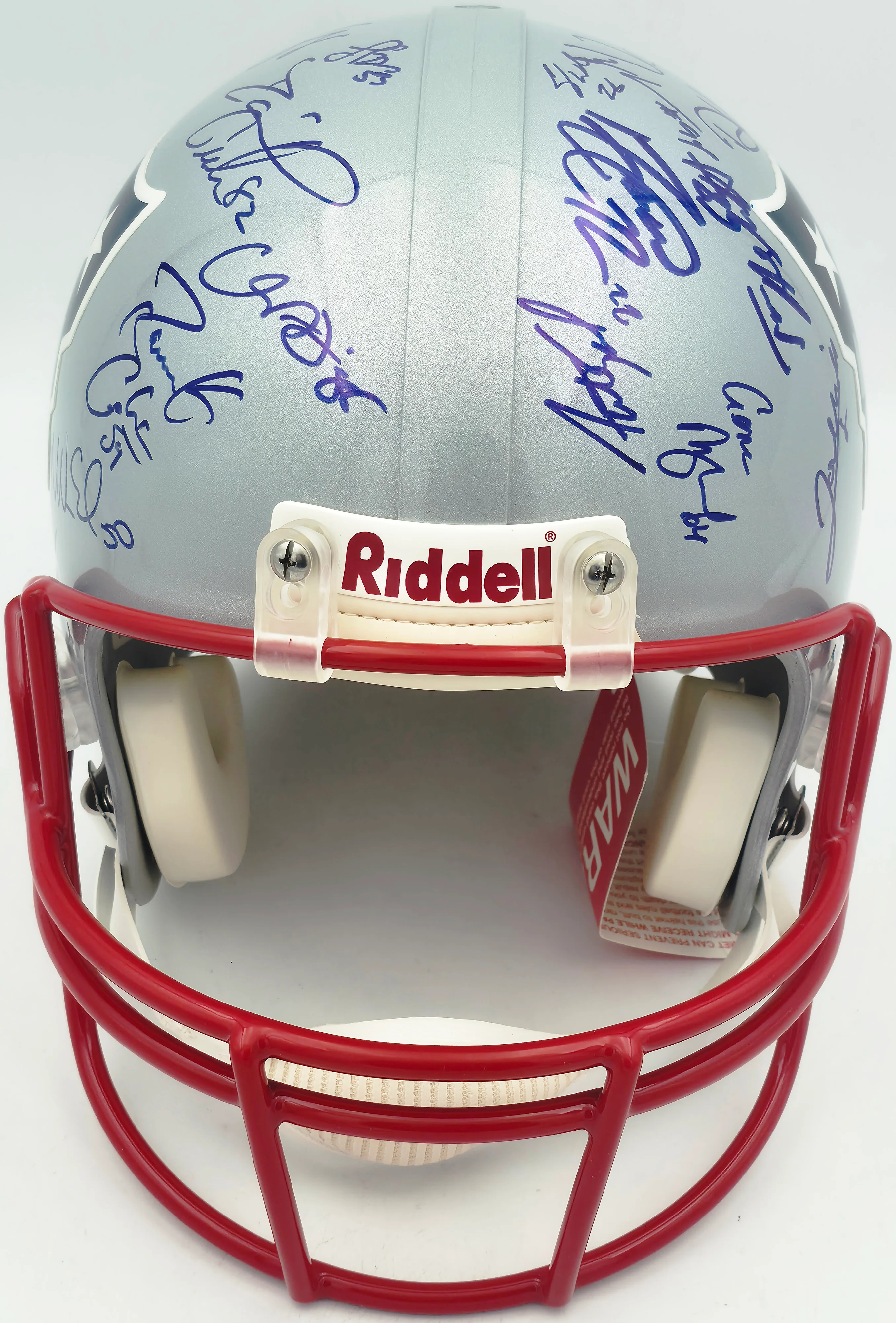 2005 New England Patriots Team Autographed Silver Full Size Authentic Helmet With 29 Signatures Including Tom Brady #211/350 Steiner Holo SKU #260017 - Image 5