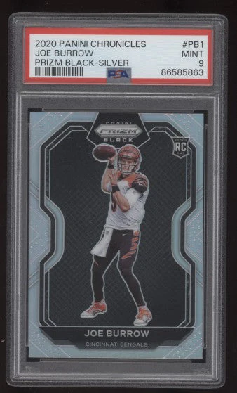 2020 Panini Chronicles Prizm Black Joe Burrow RC Silver #PB1 PSA 9 Mint