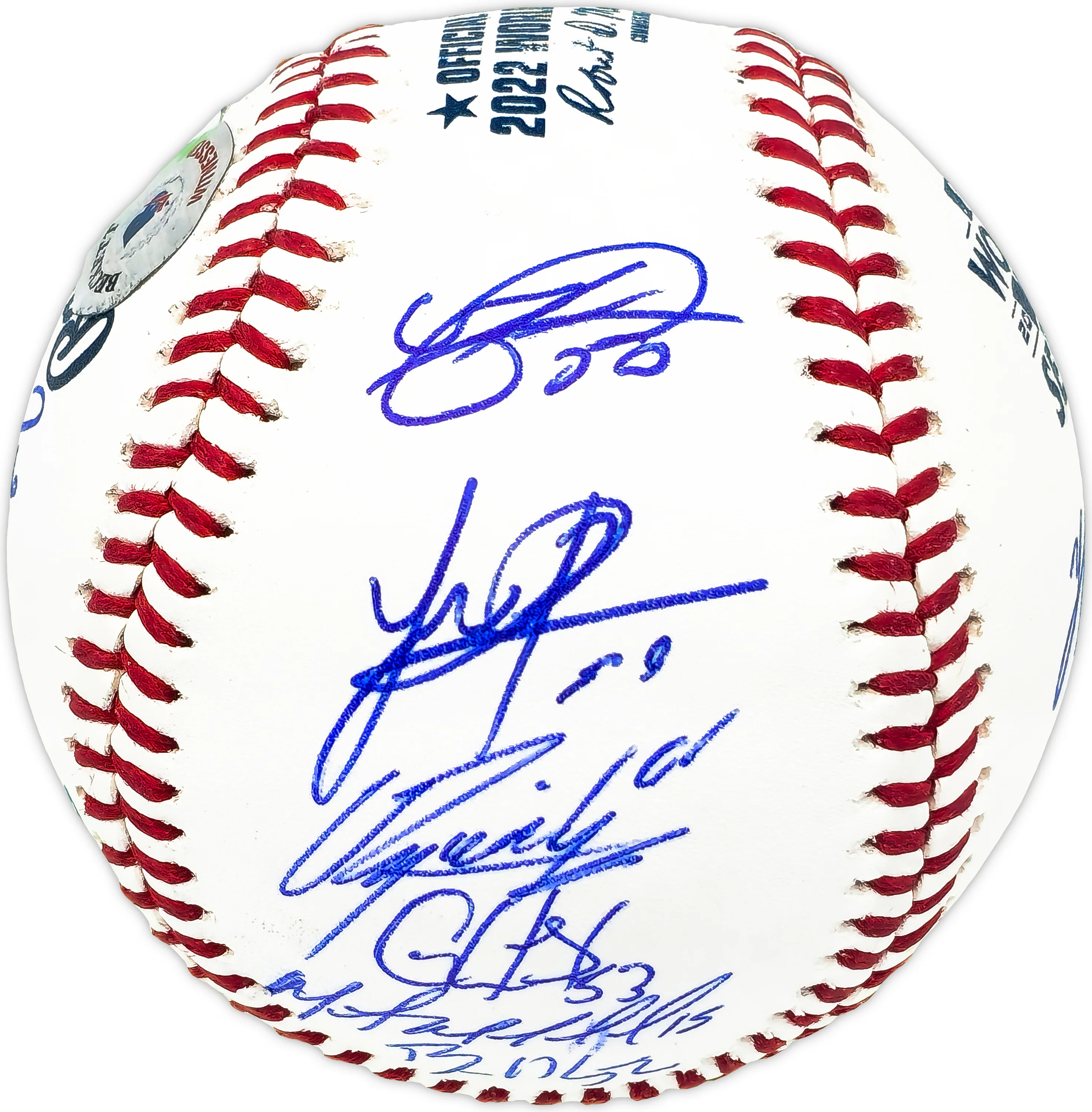 2022 World Series Champion Houston Astros Team Signed Autographed Official 2022 World Series Logo MLB Baseball With 21 Signatures Including Jose Altuve & Yordan Alvarez Beckett BAS Witness #WX88123 - Image 5