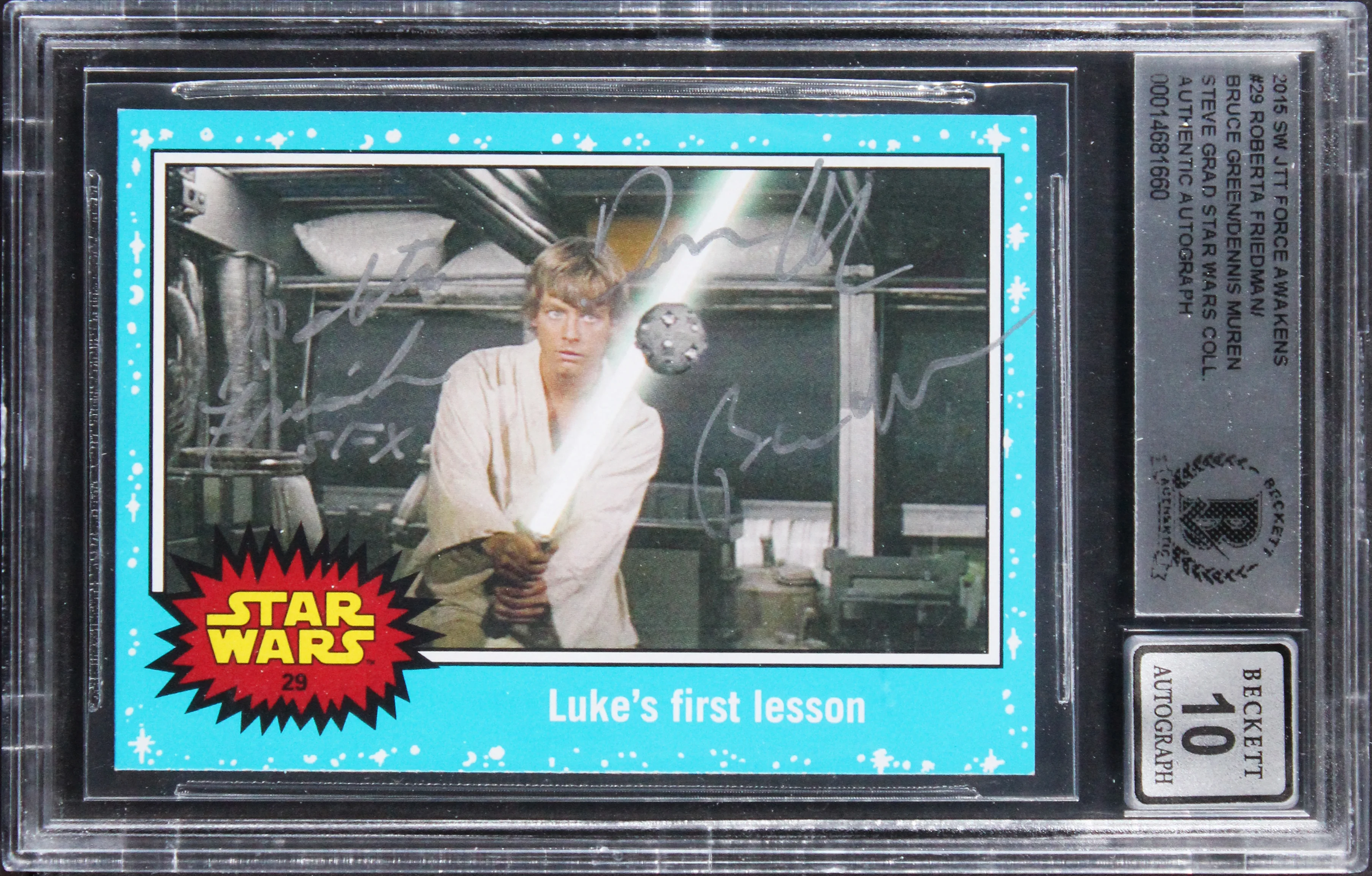 (3) Friedman +2 "SFX" Signed 2015 Star Wars JTTFA #29 Card Auto 10! BAS Slabbed - Image 2