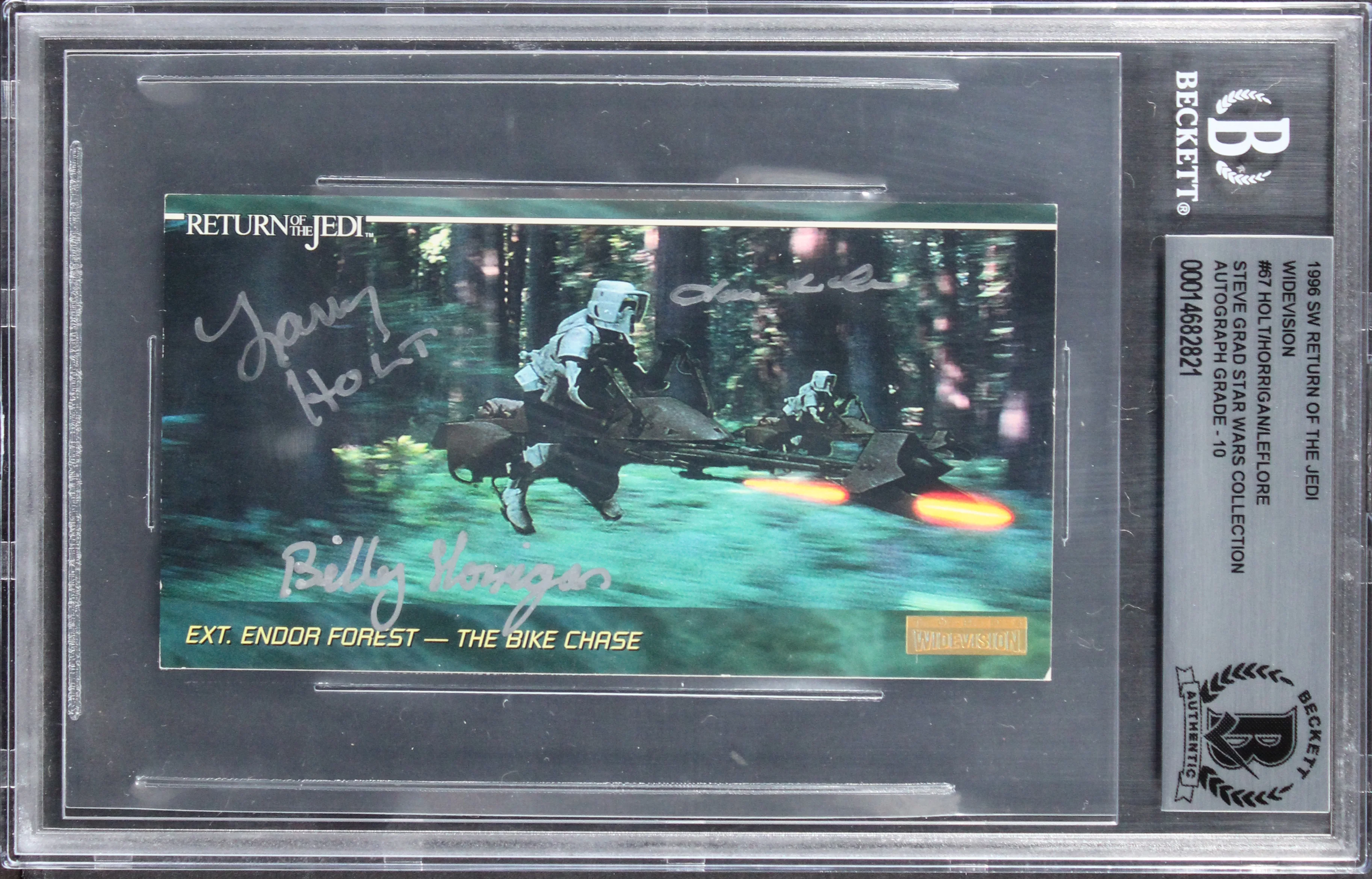 (3) Holt +2 Signed 1996 Star Wars ROTJ Widevision #67 Card Auto 10! BAS Slabbed - Image 2