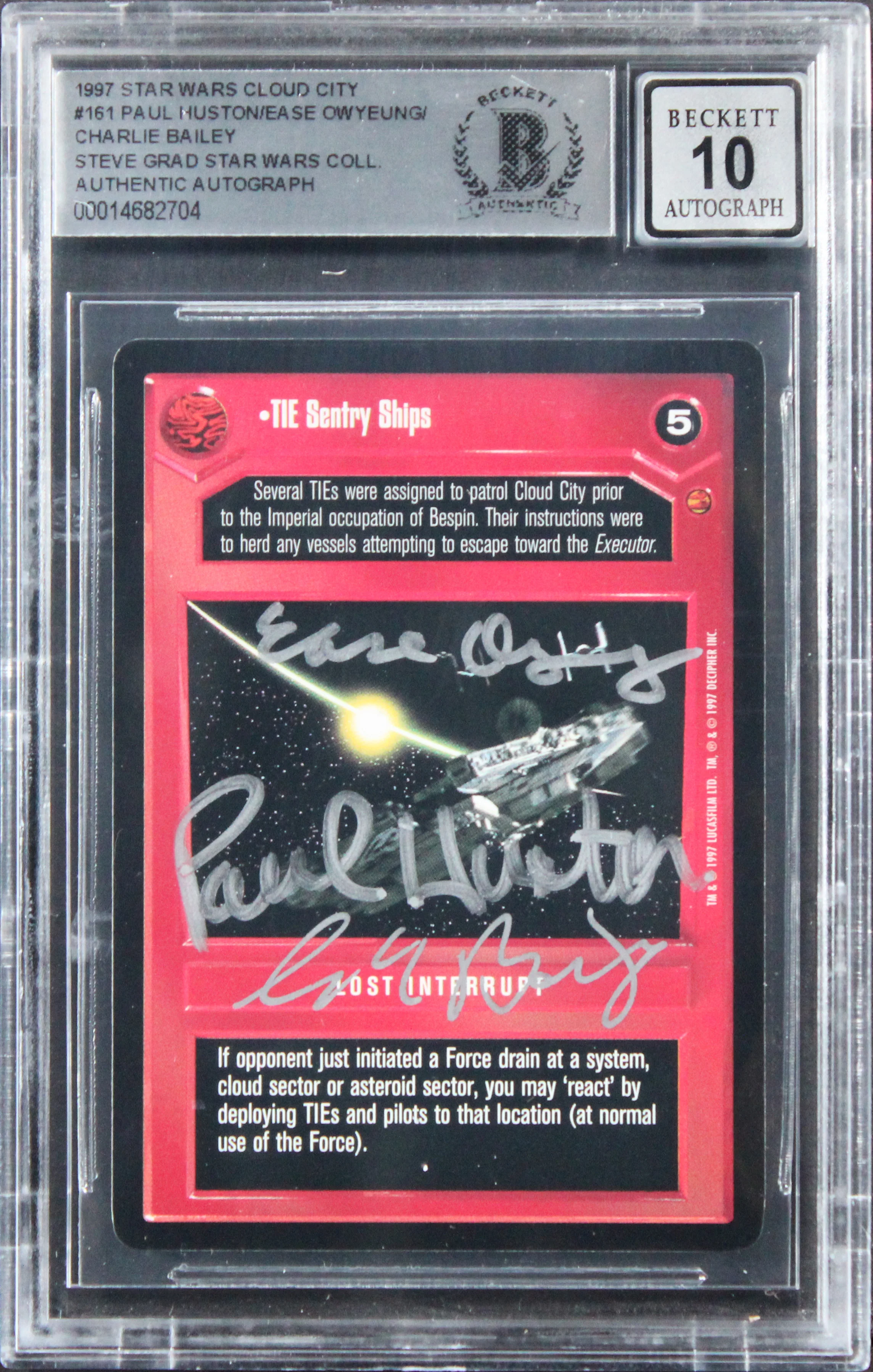 (3) Huston +2 Signed 1997 Star Wars Cloud City #161 Card Auto 10! BAS Slabbed - Image 2
