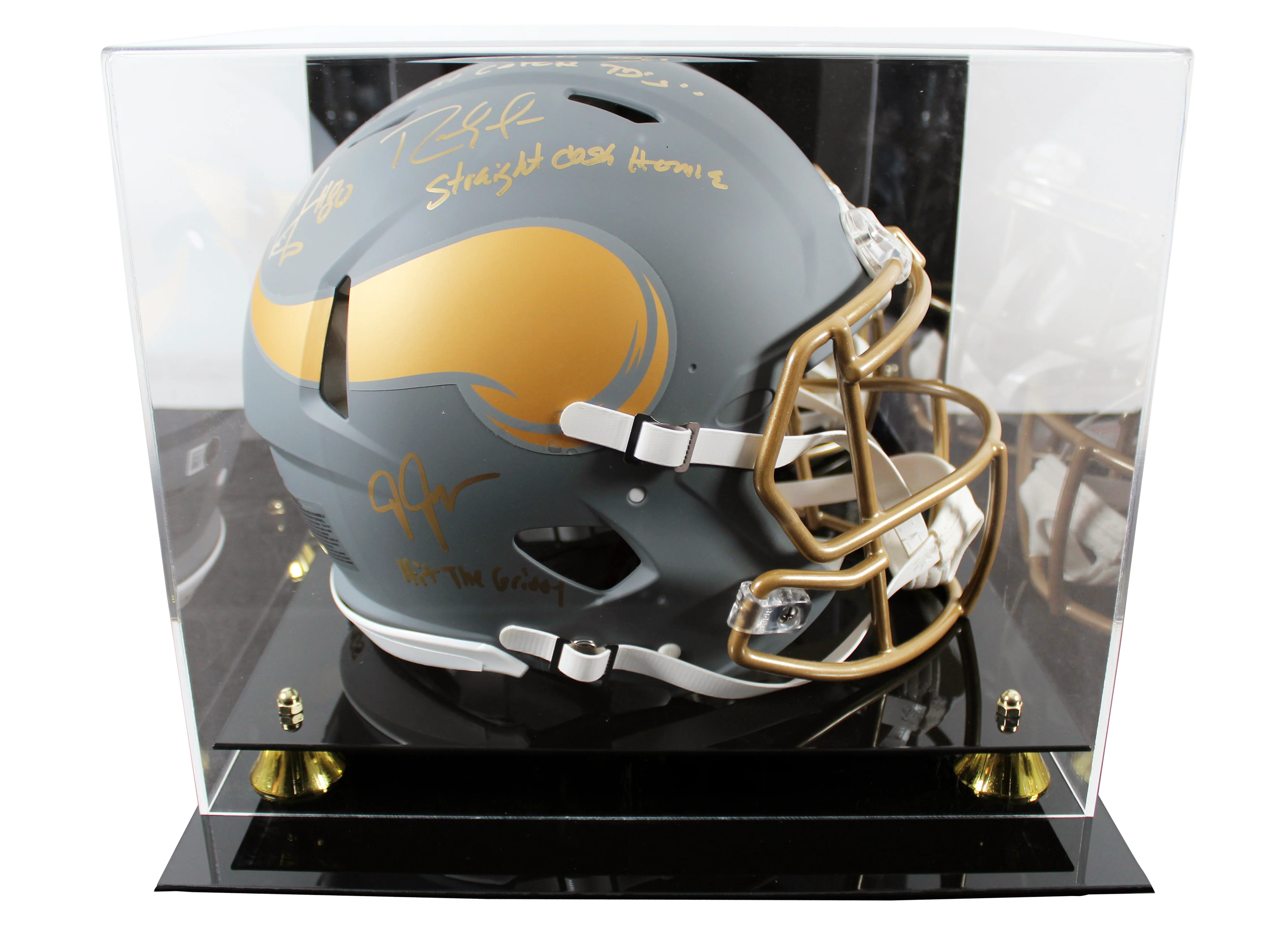 (3) Jefferson, Moss & Carter Signed Slate F/S Speed Proline Helmet W/ Case BAS W - Image 2