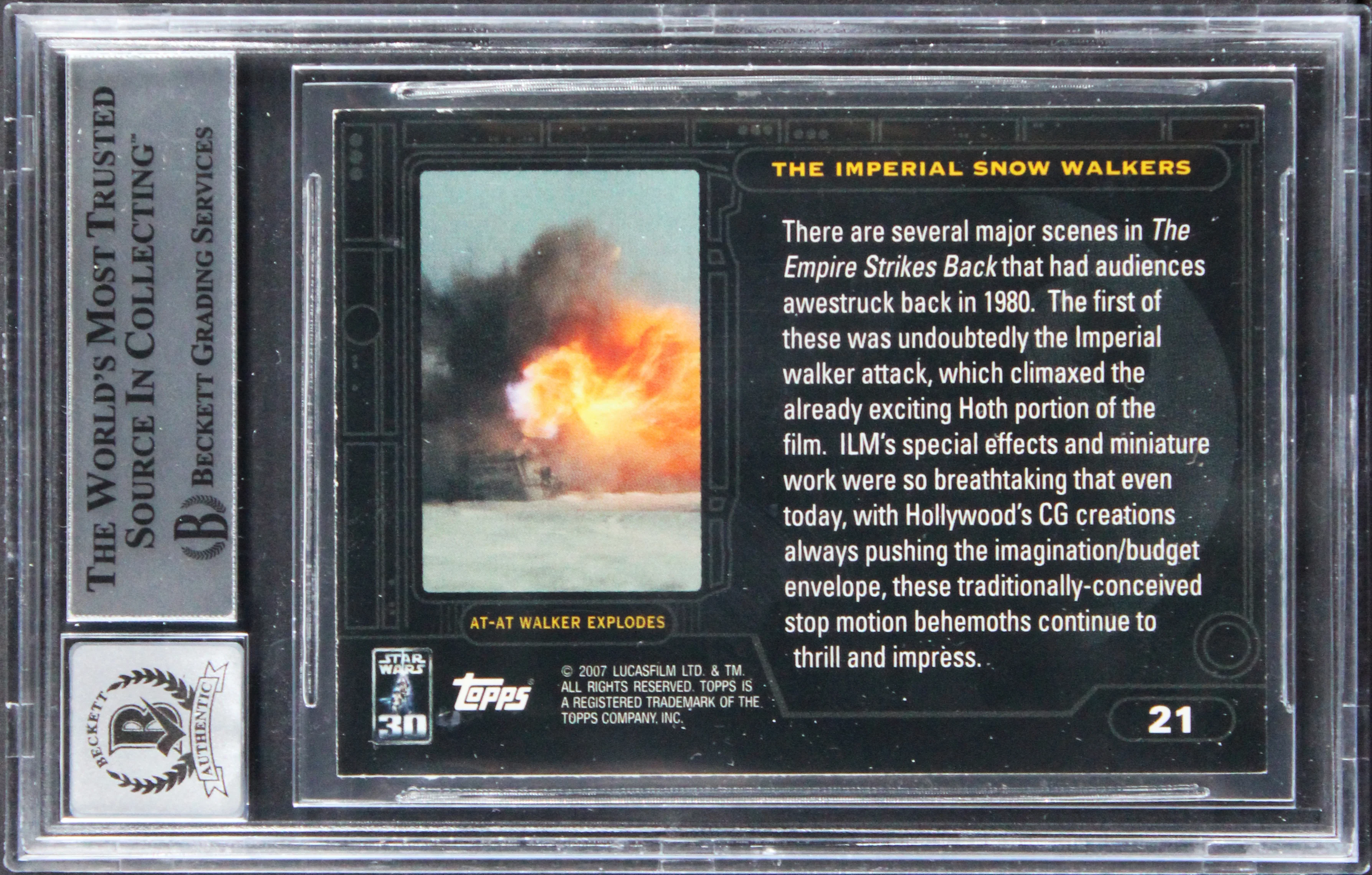 (3) Kuran +2 Signed 2007 Star Wars 30th Anniversary #21 Card Auto 10! BAS Slab - Image 3