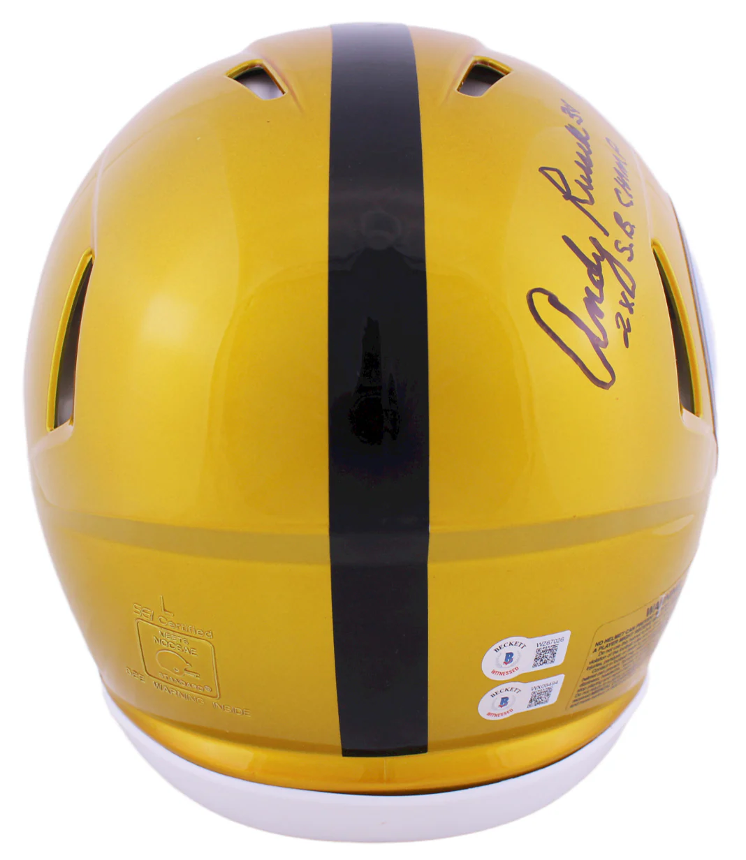 (3) Lambert, Ham & Russell Signed Flash F/S Speed Proline Helmet W/ Case BAS Wit - Image 4