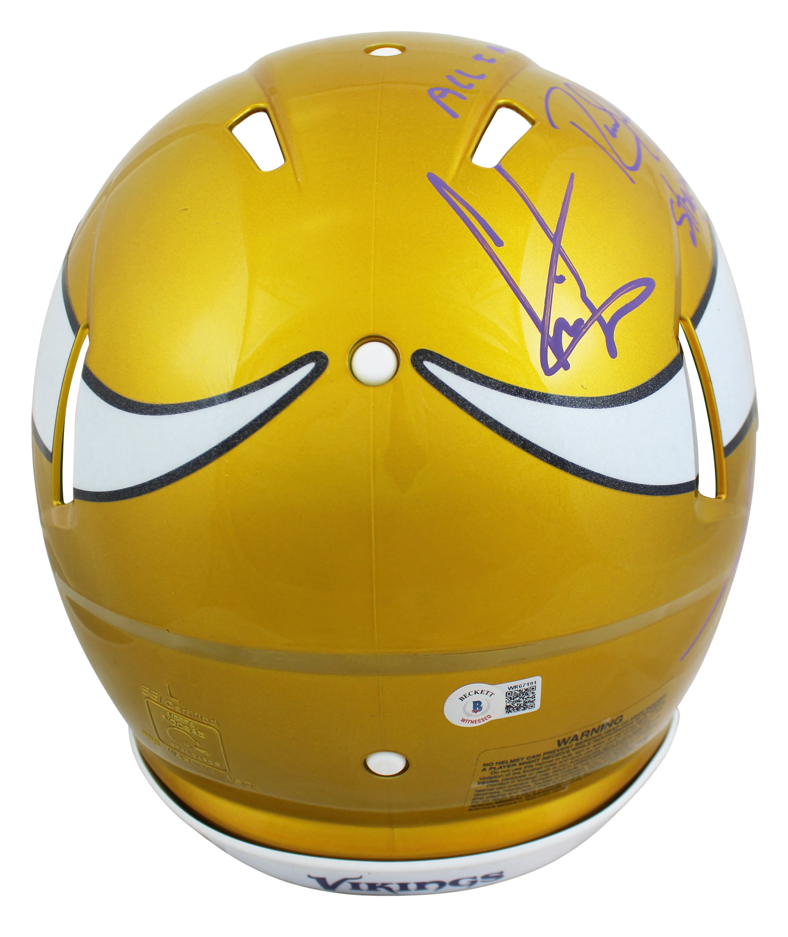 (3) Moss, Carter & Peterson Signed Flash F/S Speed Proline Helmet W/ Case BAS W - Image 5